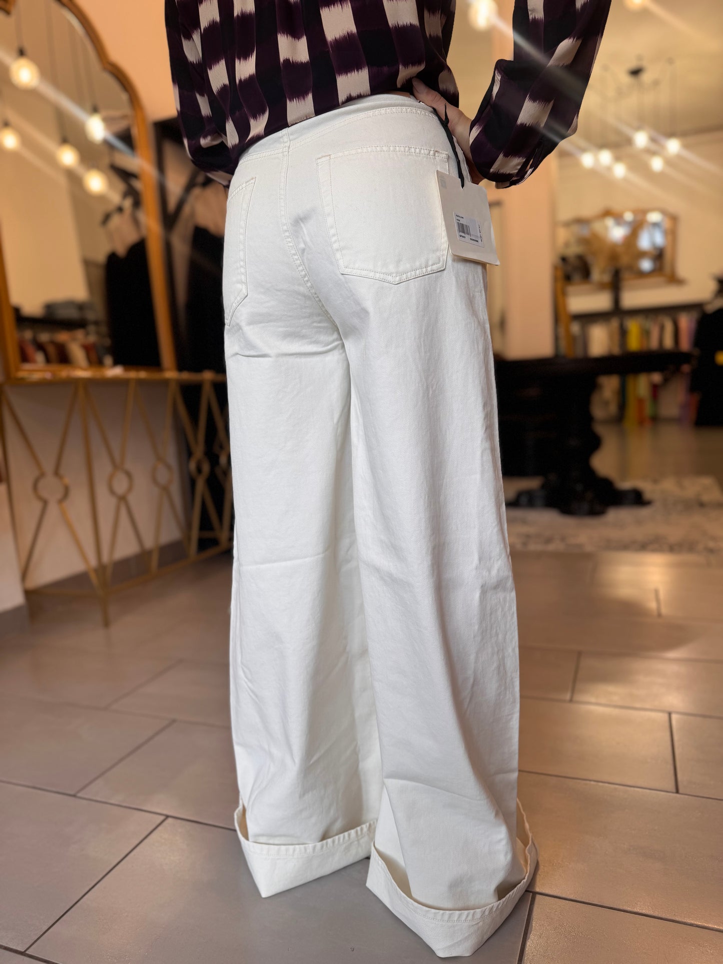 Jeans bianco Vicolo con bottoni gioiello