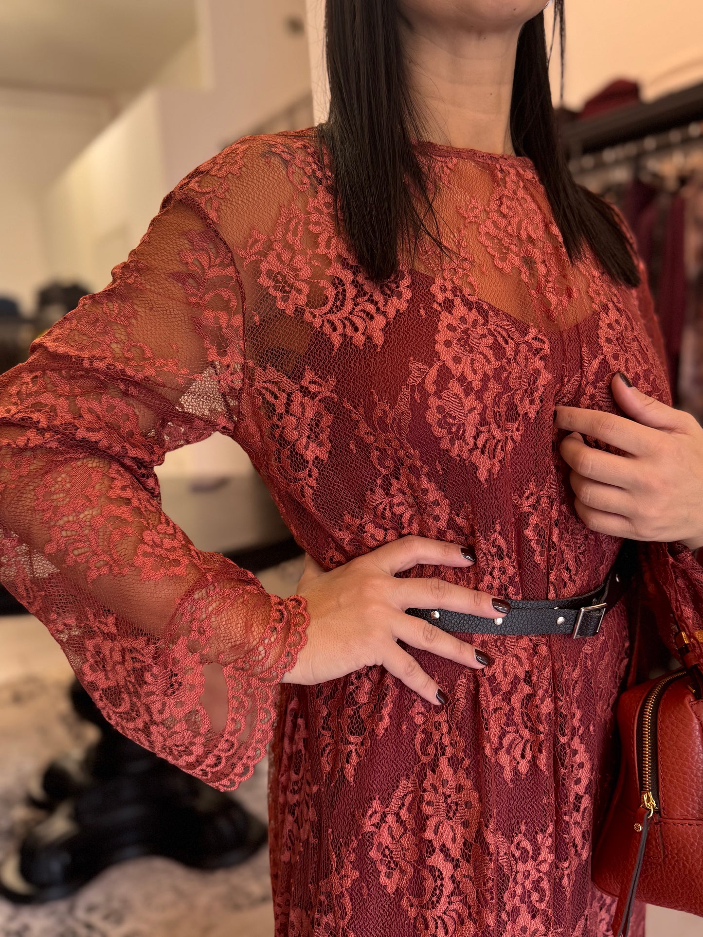 Vestito pizzo coccio Dixie