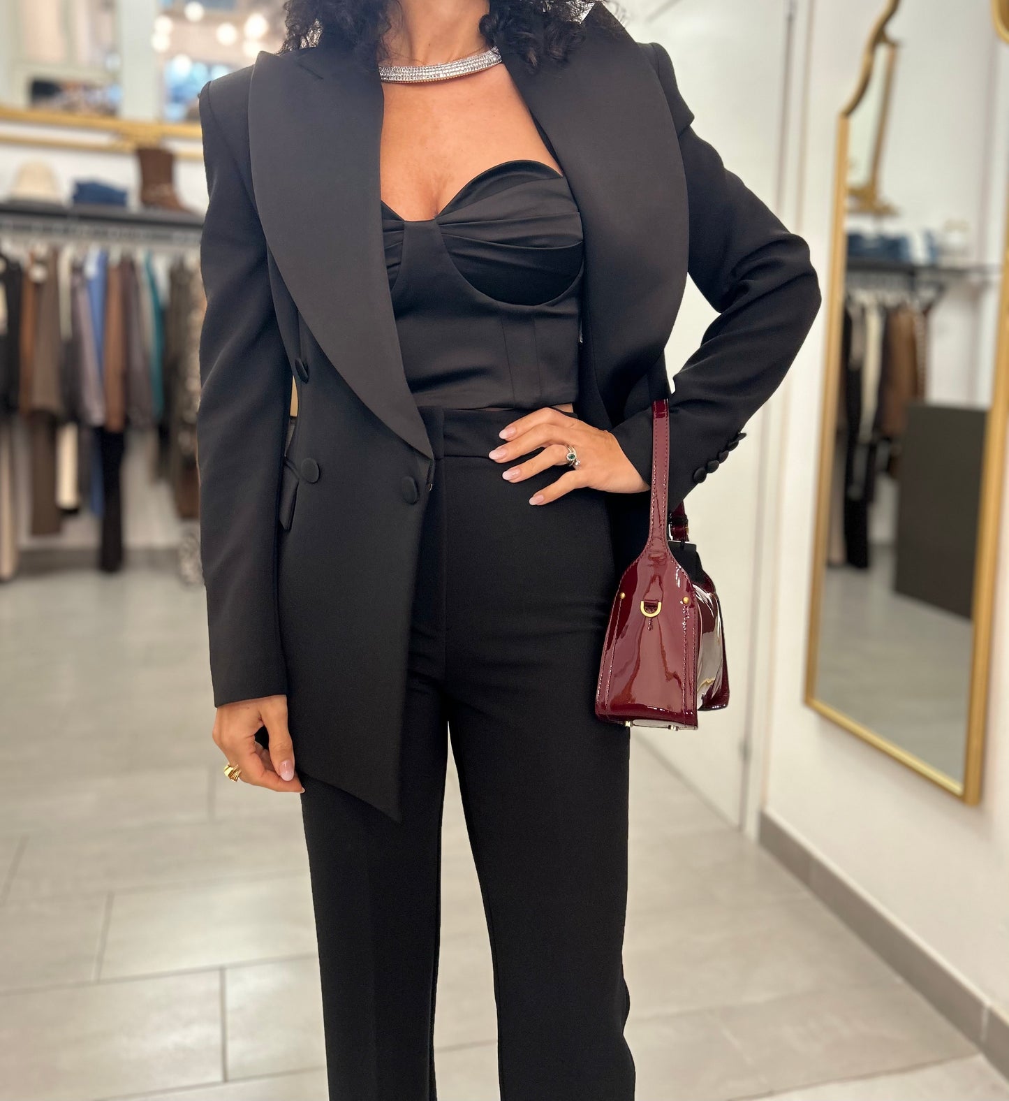 Pantalone a zampa nero