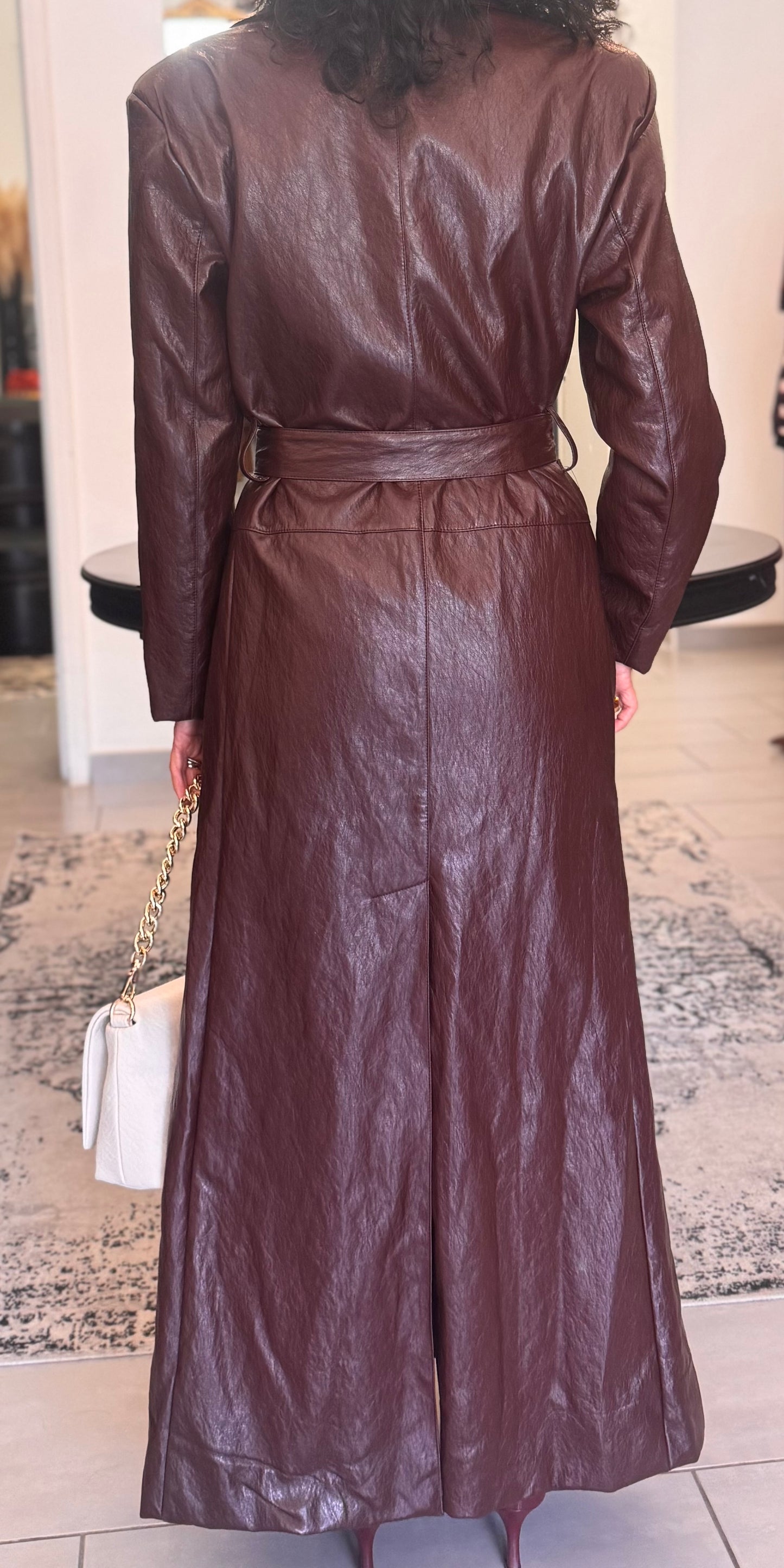 Trench ecopelle bordeaux