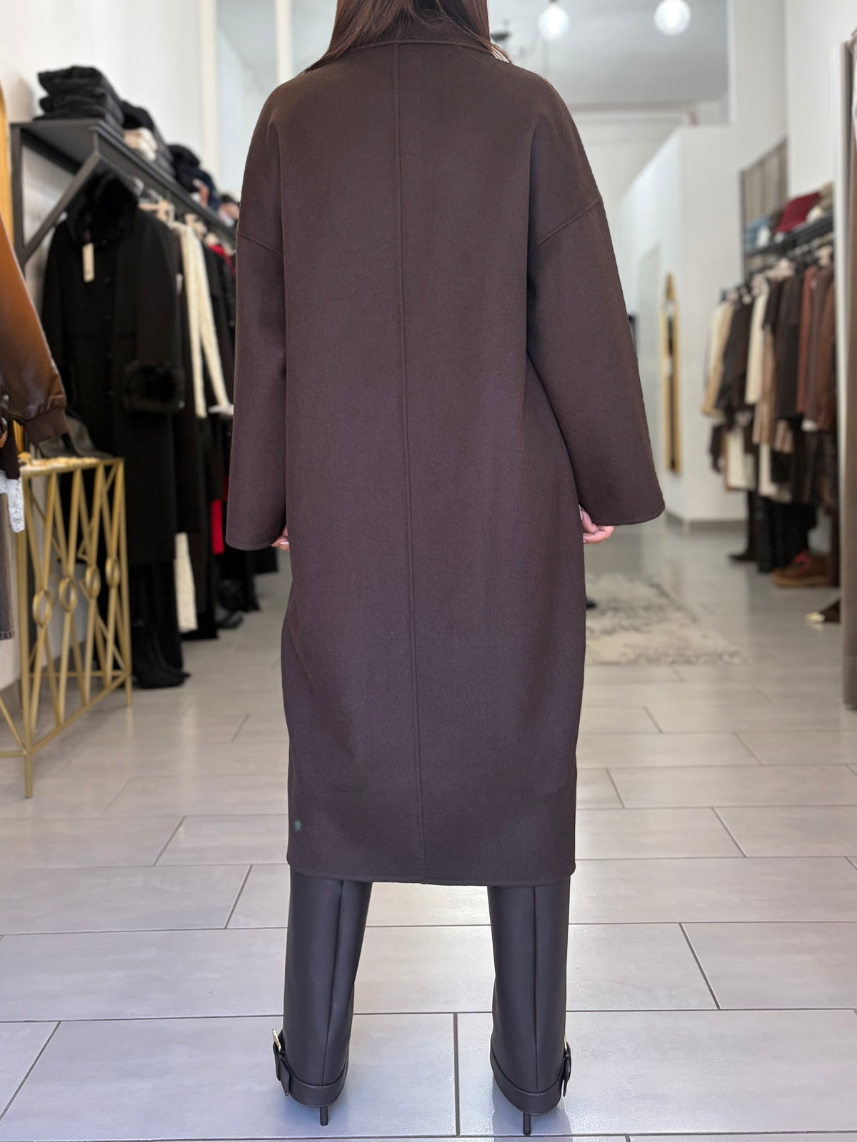 Cappotto lungo doppio petto moto Vicolo 50% lana 50% poliestere