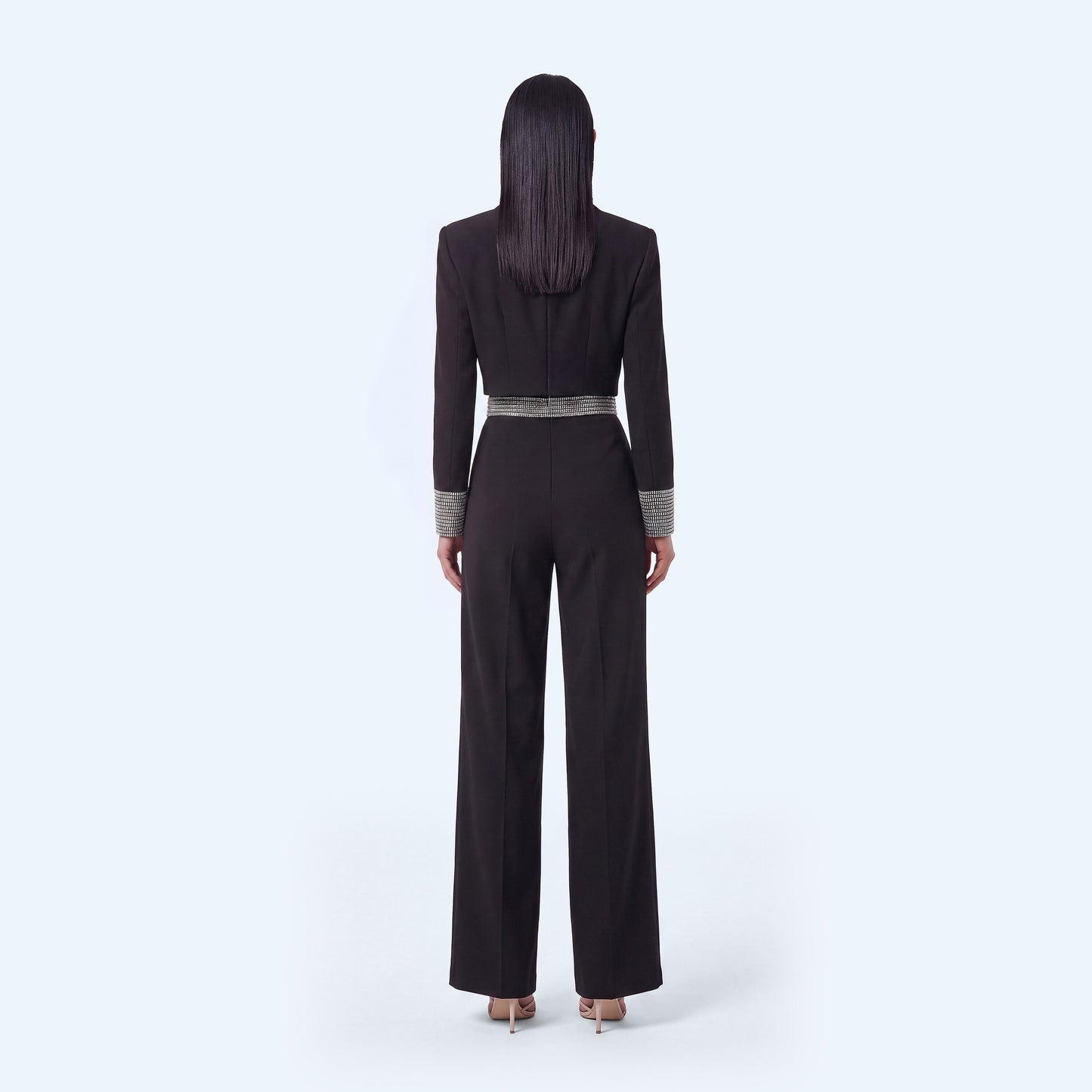Blazer corto Silence con micro cristalli argento