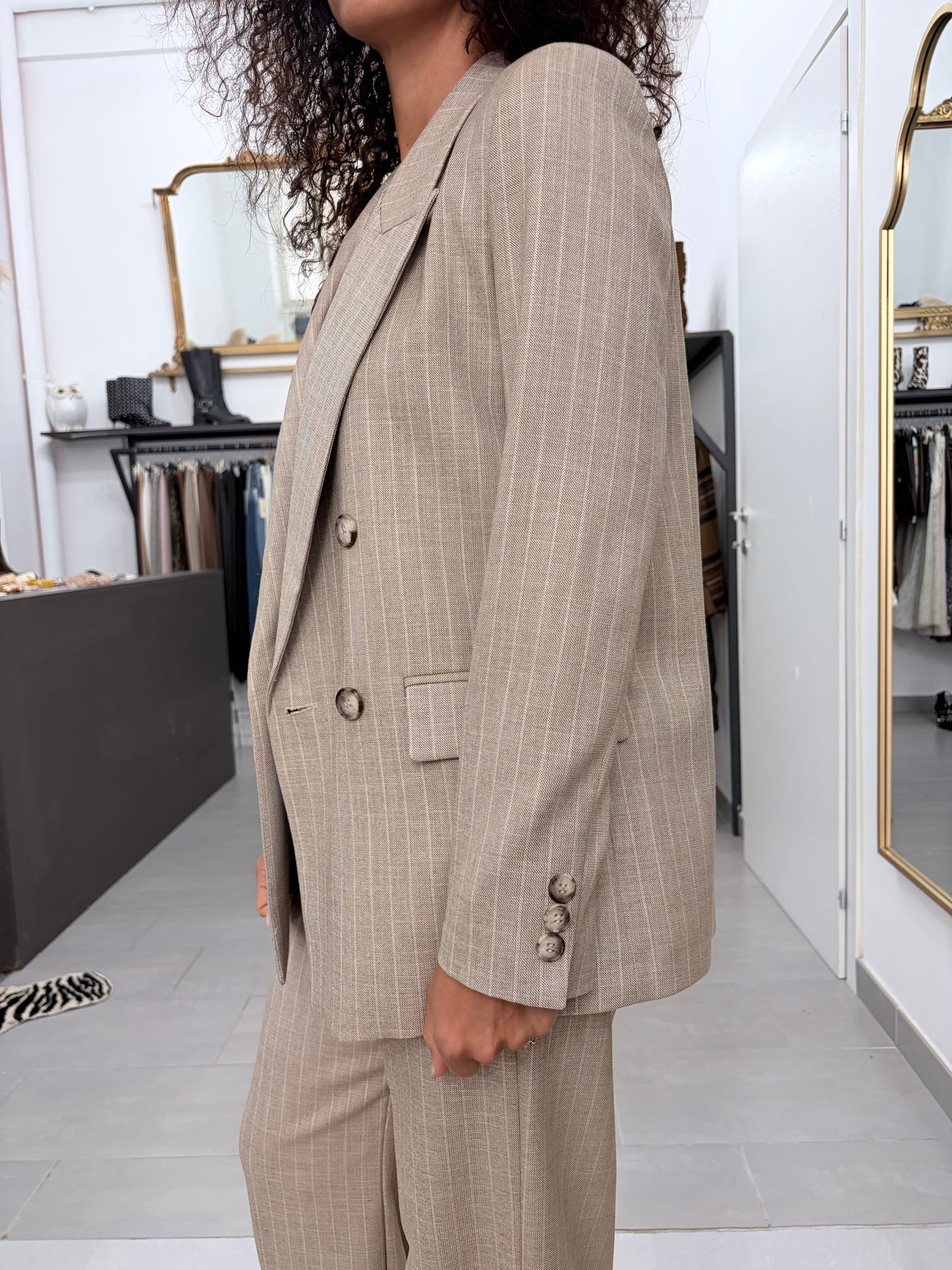 Blazer gessato vicolo doppio petto