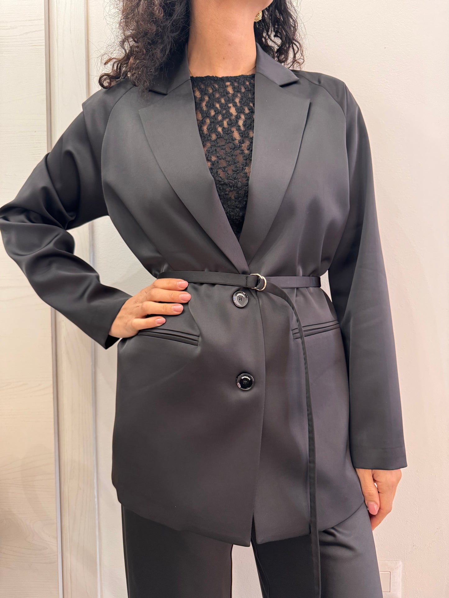 Blazer lucido nero
