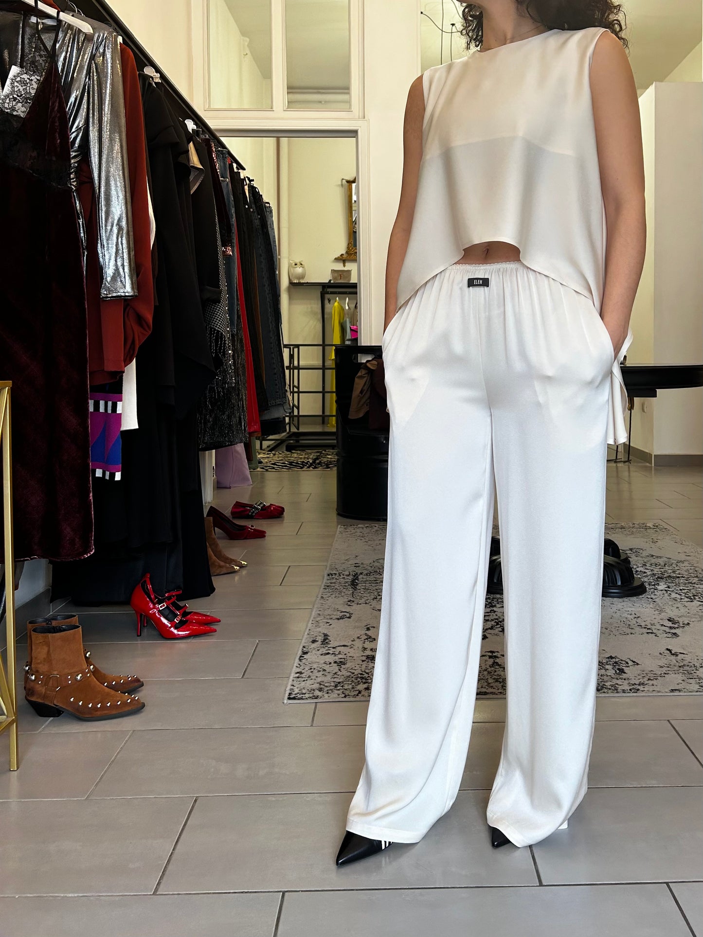Pantalone con elastico in vita