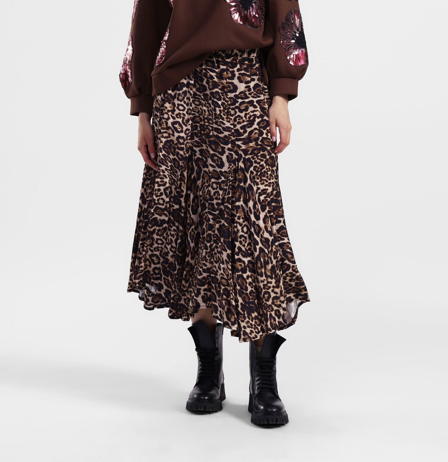 Gonna midi stampa animalier