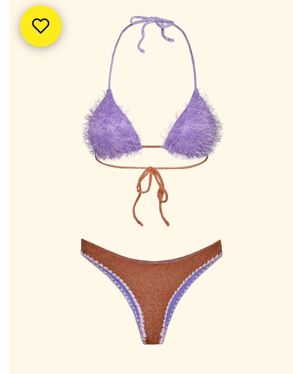 Bikini donna F**k triangolo con slip culotte fissa arancione