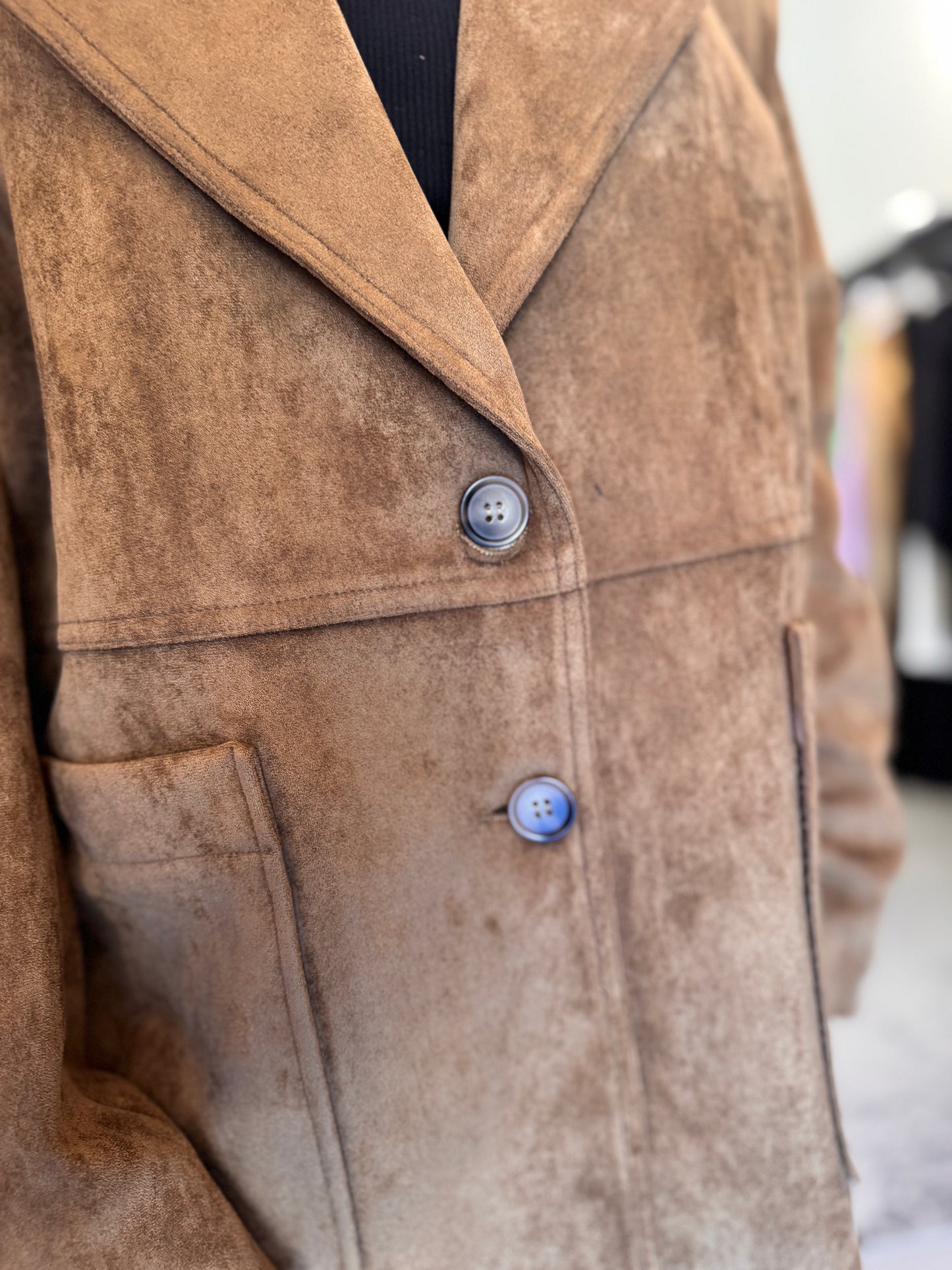 Blazer oversize scamosciato marrone