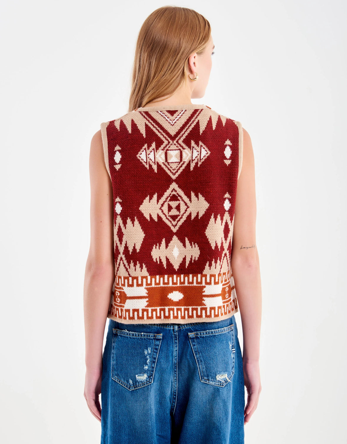 Gilet in Maglia Etnico