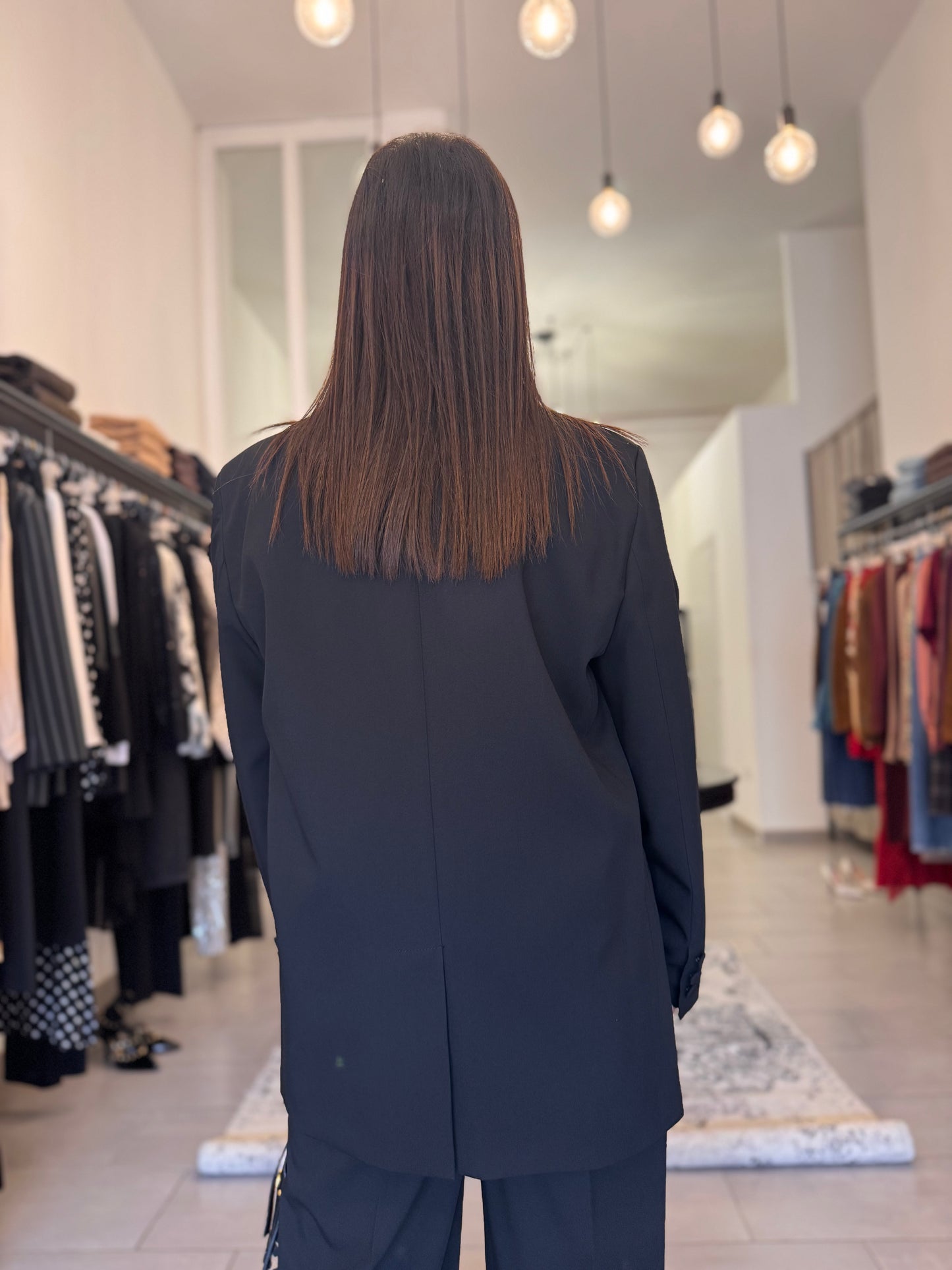 Blazer Oversized con Spilla a Rosa