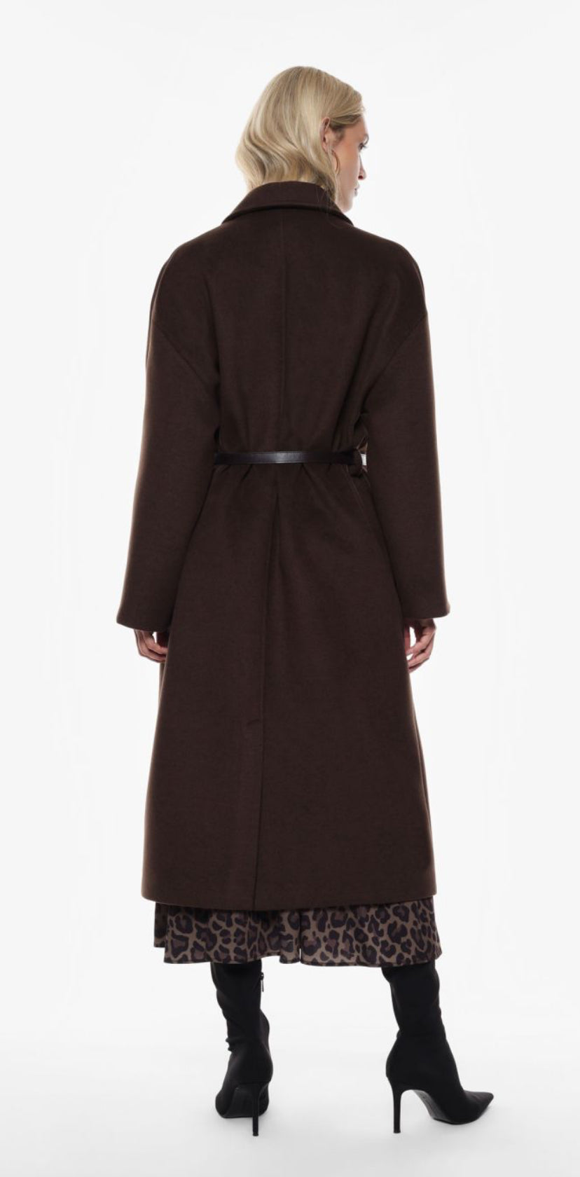 CAPPOTTO LUNGO CON DOPPIA ABBOTTONATURA MORO