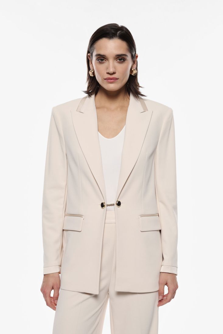 Blazer con chiusura catena in metallo
