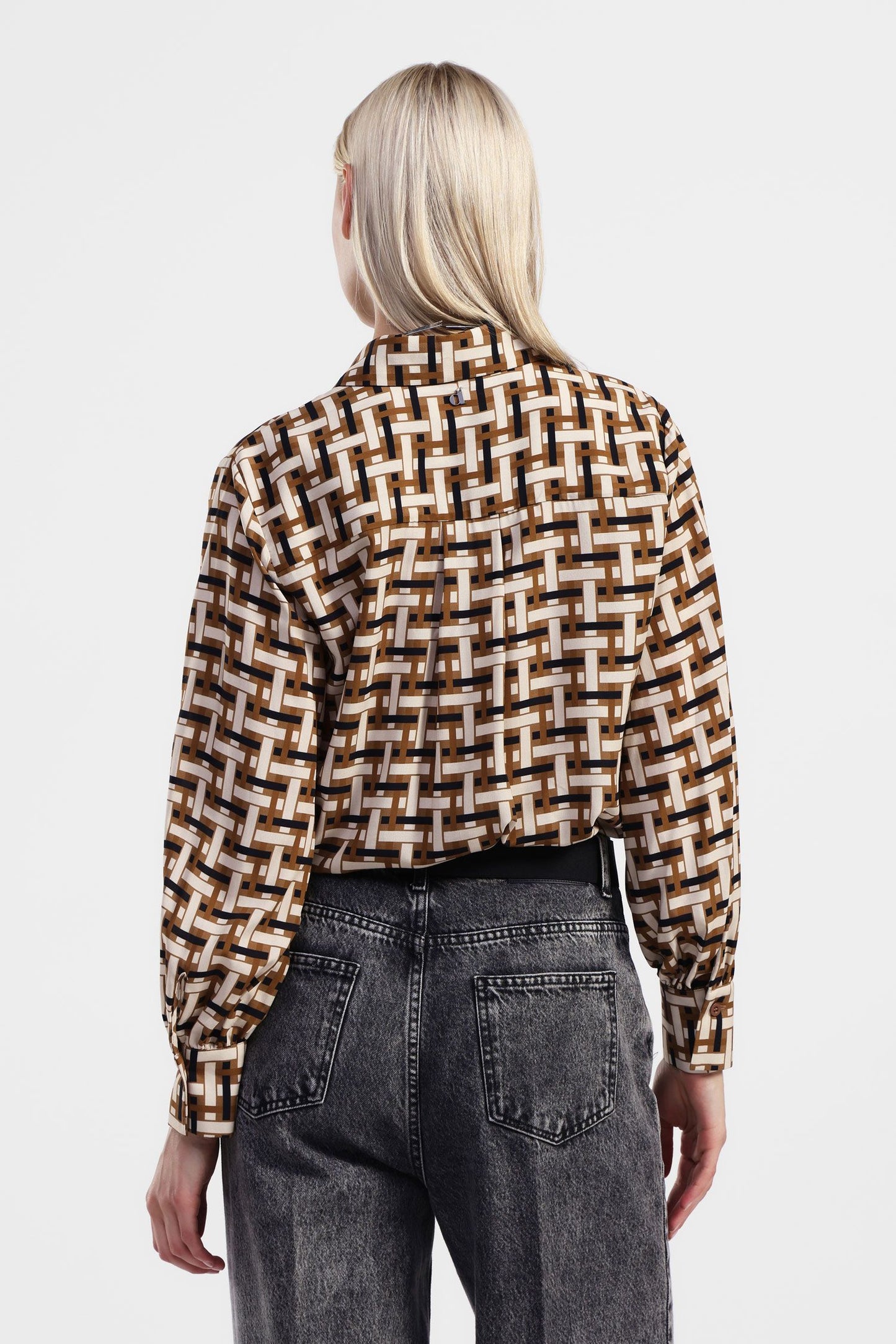 Camicia stampa geometrica maniche lunghe