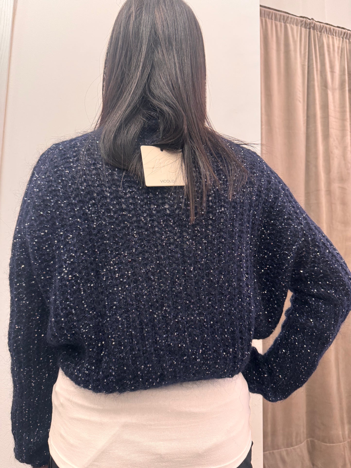 Maglia blu Vicolo punti luce