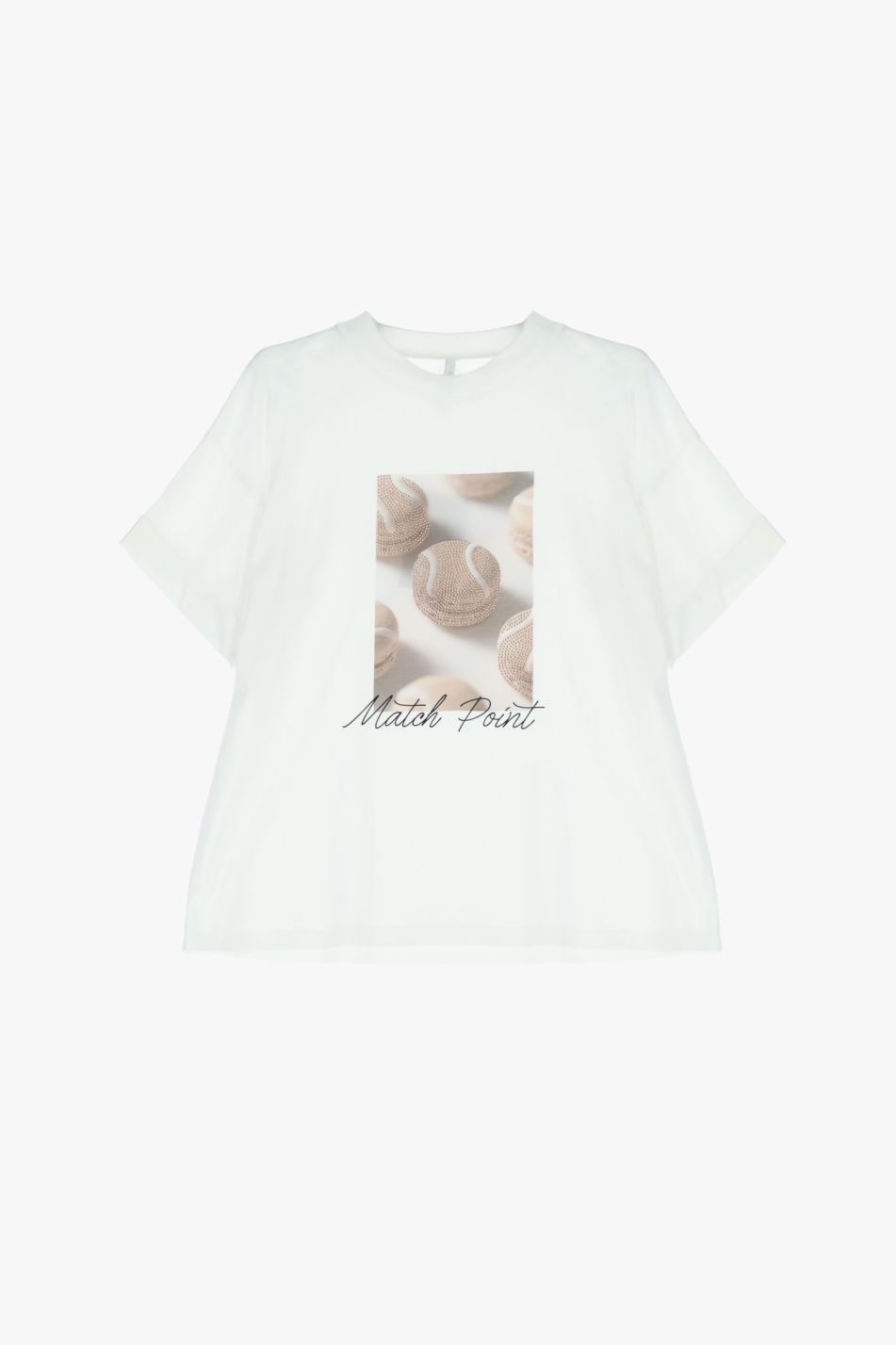 T-SHIRT GIROCOLLO STAMPA MATCH POINT OVERSIZE