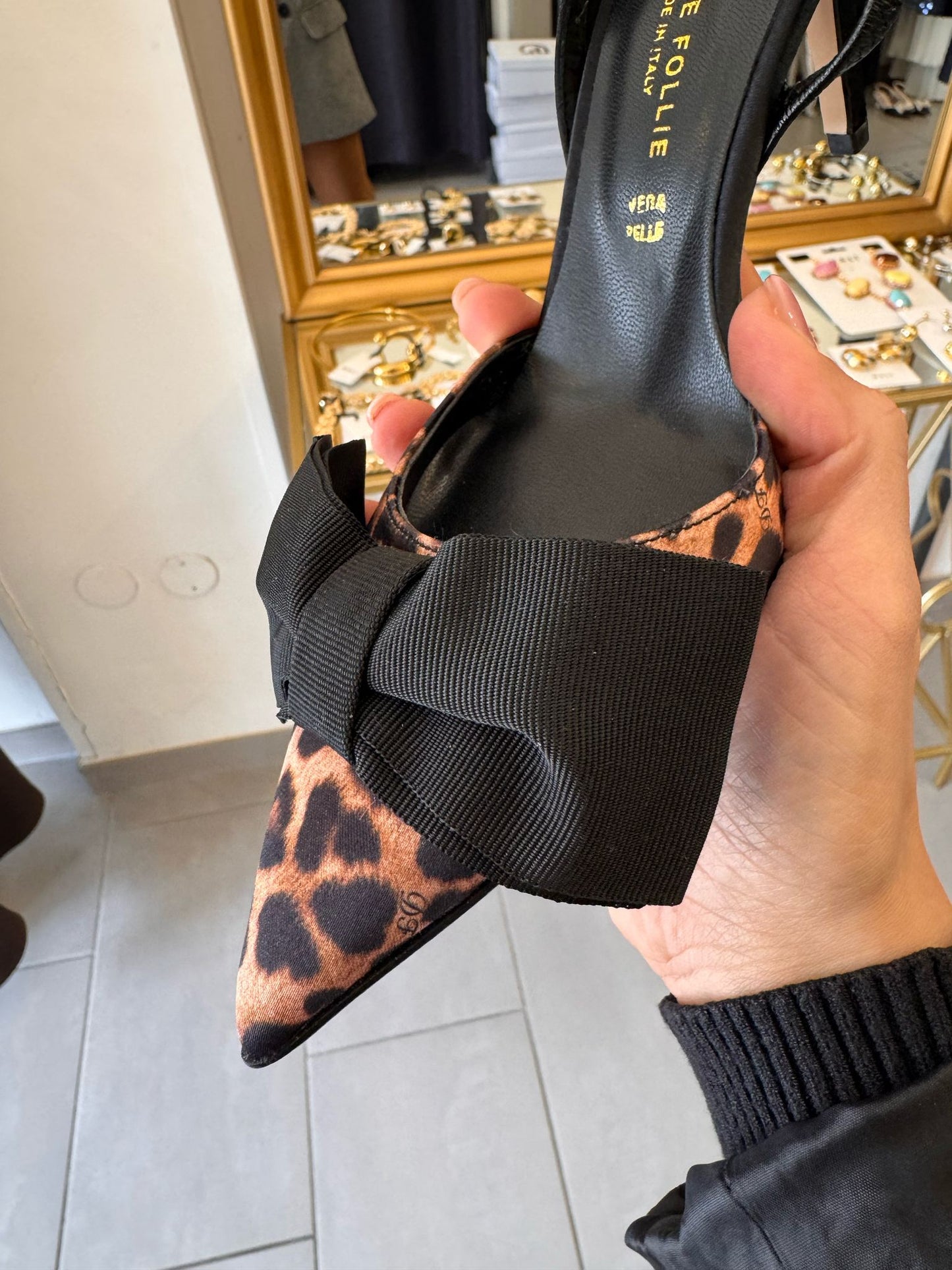 Décolleté Slingback Animalier con Fiocco Divine Follie