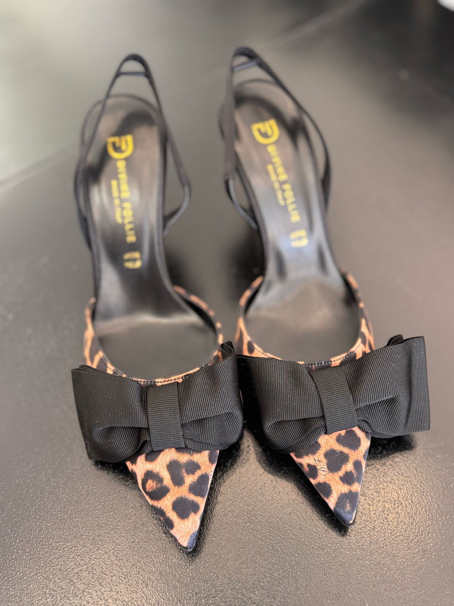 Décolleté Slingback Animalier con Fiocco Divine Follie