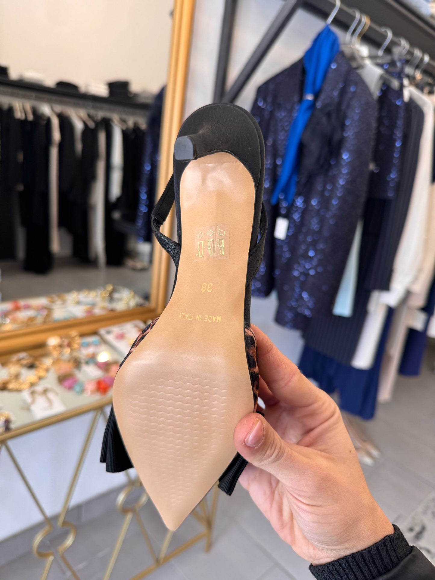 Décolleté Slingback Animalier con Fiocco Divine Follie