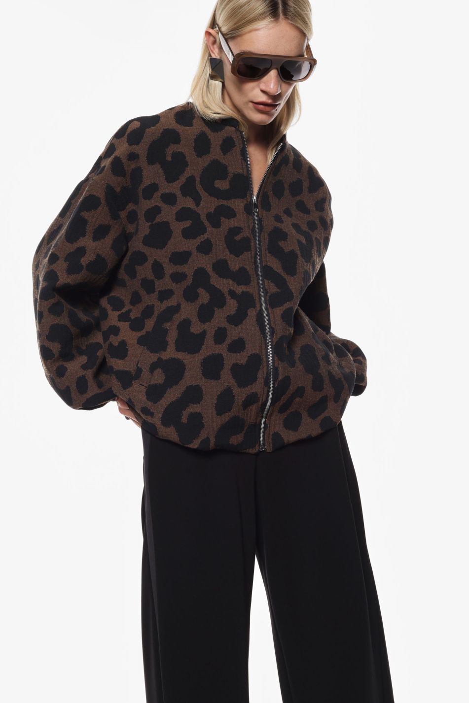 GIACCA BOMBER STAMPA E ZIP