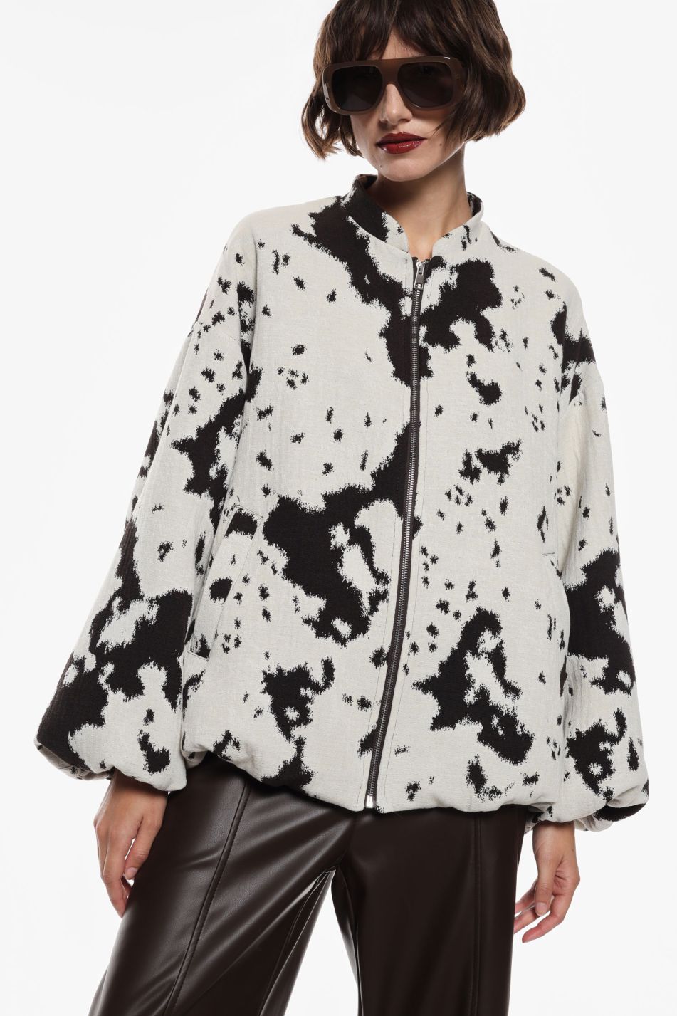 BOMBER OVERSIZE CON STAMPA COW