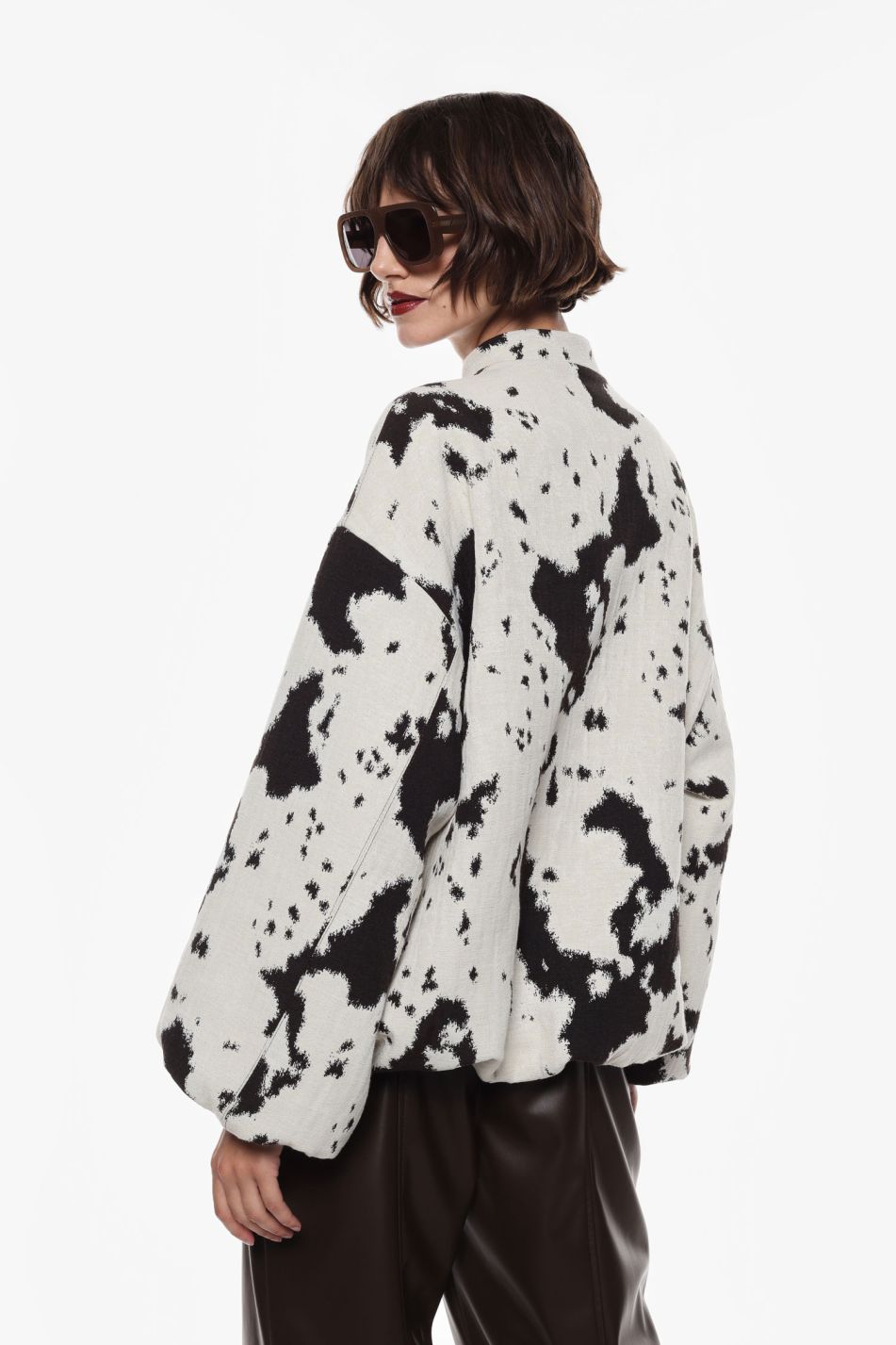 BOMBER OVERSIZE CON STAMPA COW