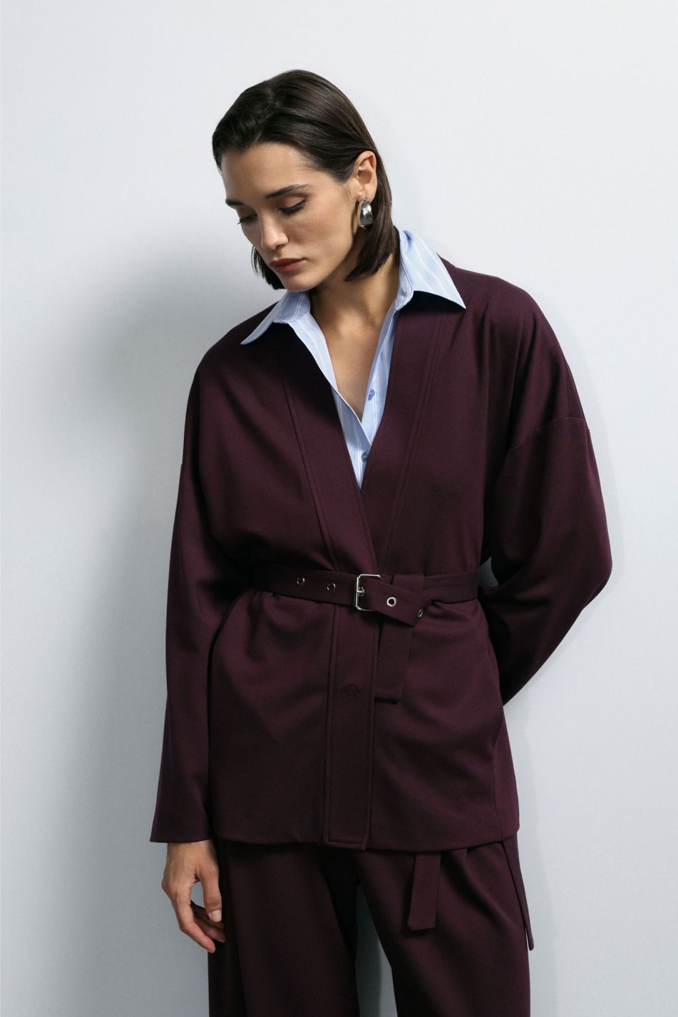 GIUBBOTTO STILE CARDIGAN CON CINTURA REGOLABILE