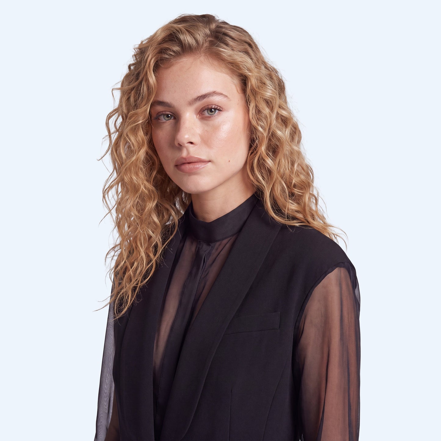 Blazer nero maniche trasparenti Silence