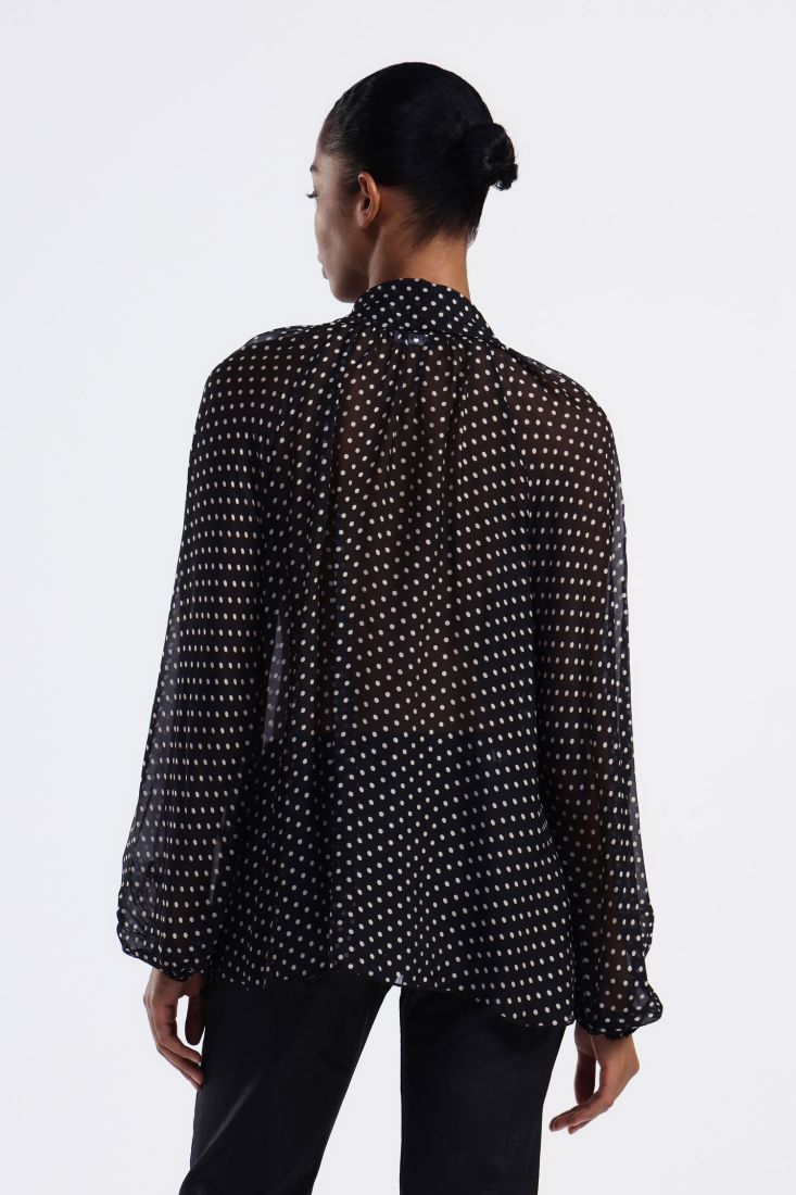 Camicia elegante a pois con maniche