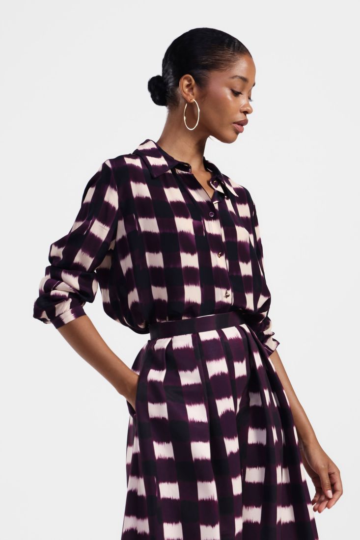 Camicia a quadri con collo classico