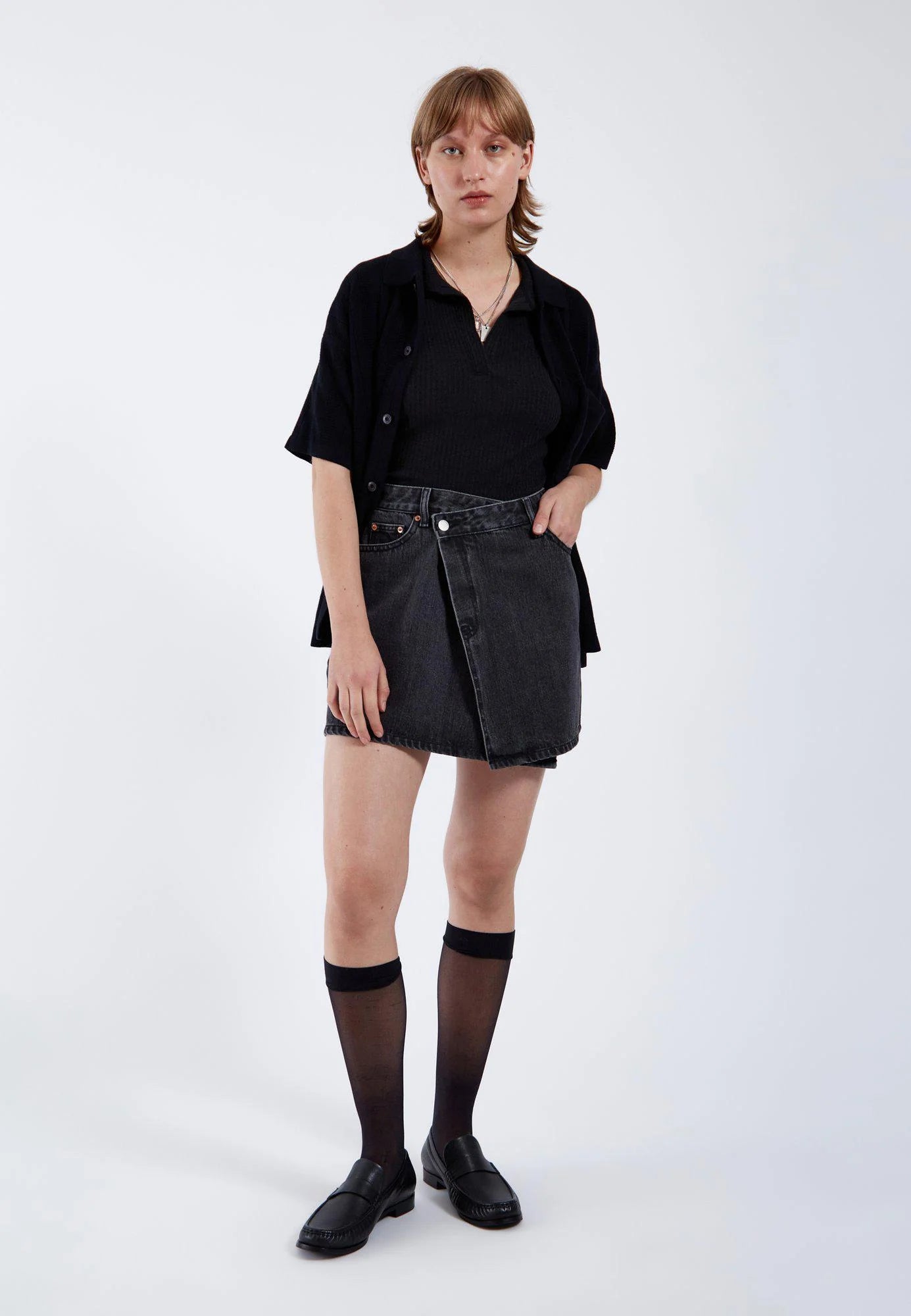 Minigonna jeans nera