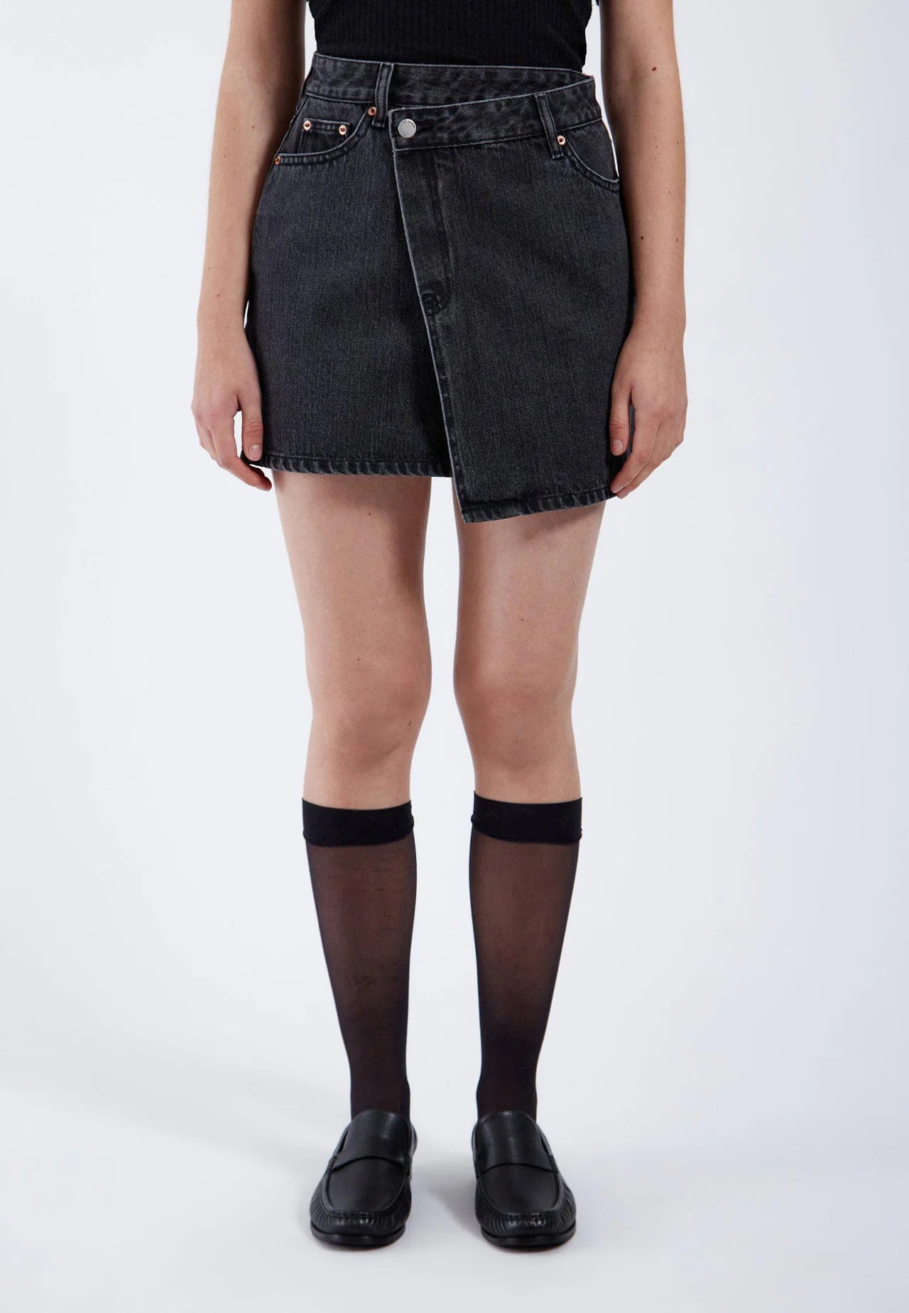 Minigonna jeans nera
