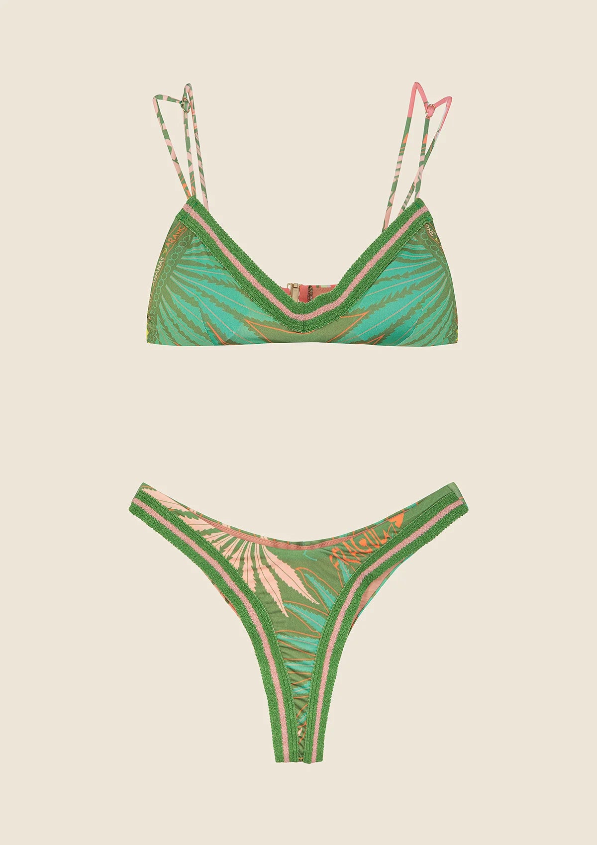 Bikini Donna F**K Top con Slip Americano Fisso Fantasia