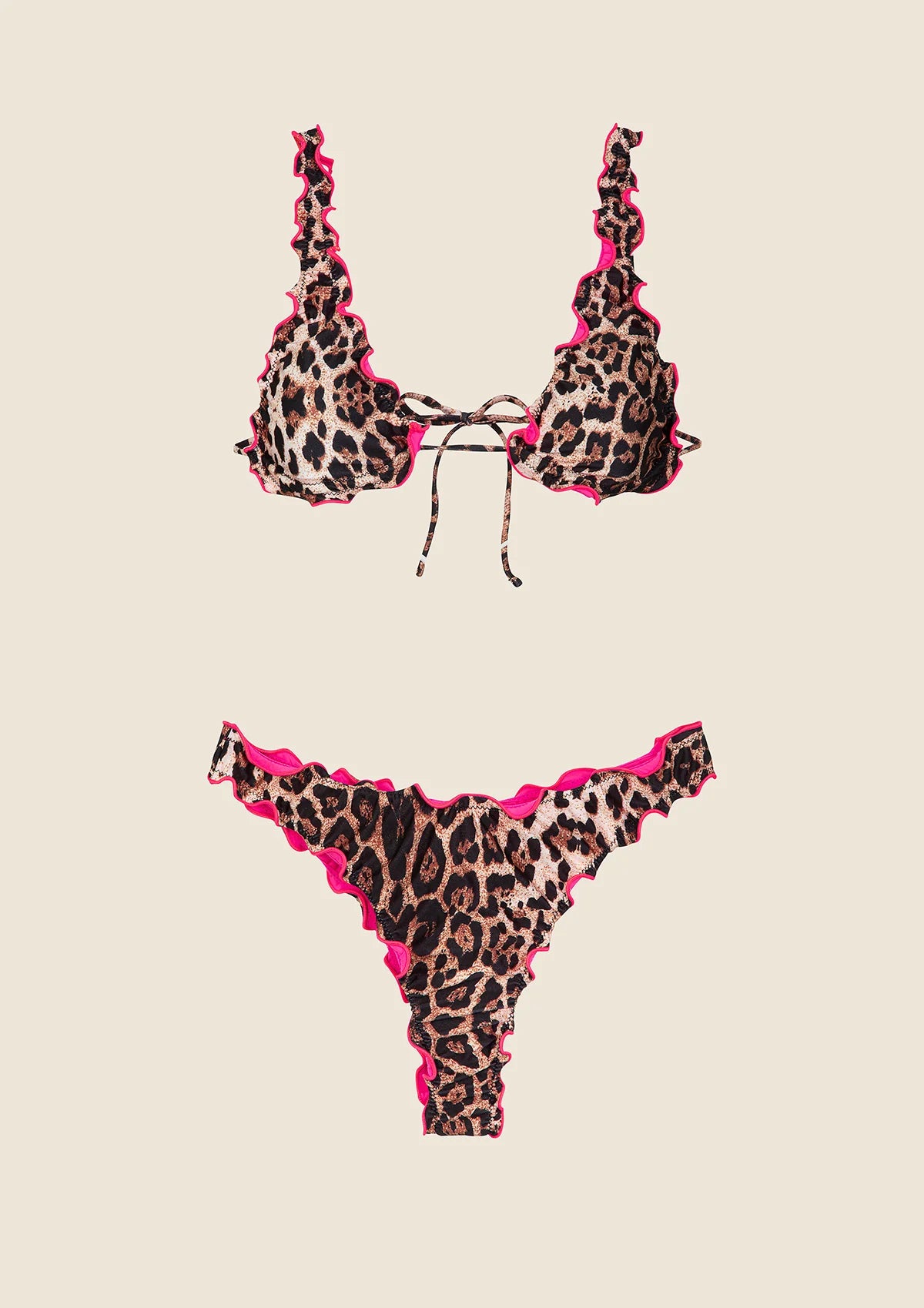 Bikini Donna F**K Triangolo alto con Slip Americano Fisso Fantasia