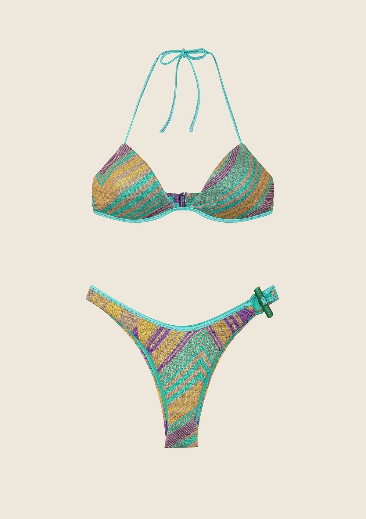 Bikini Donna F**K Reggiseno Push-Up con Slip Americano Fisso