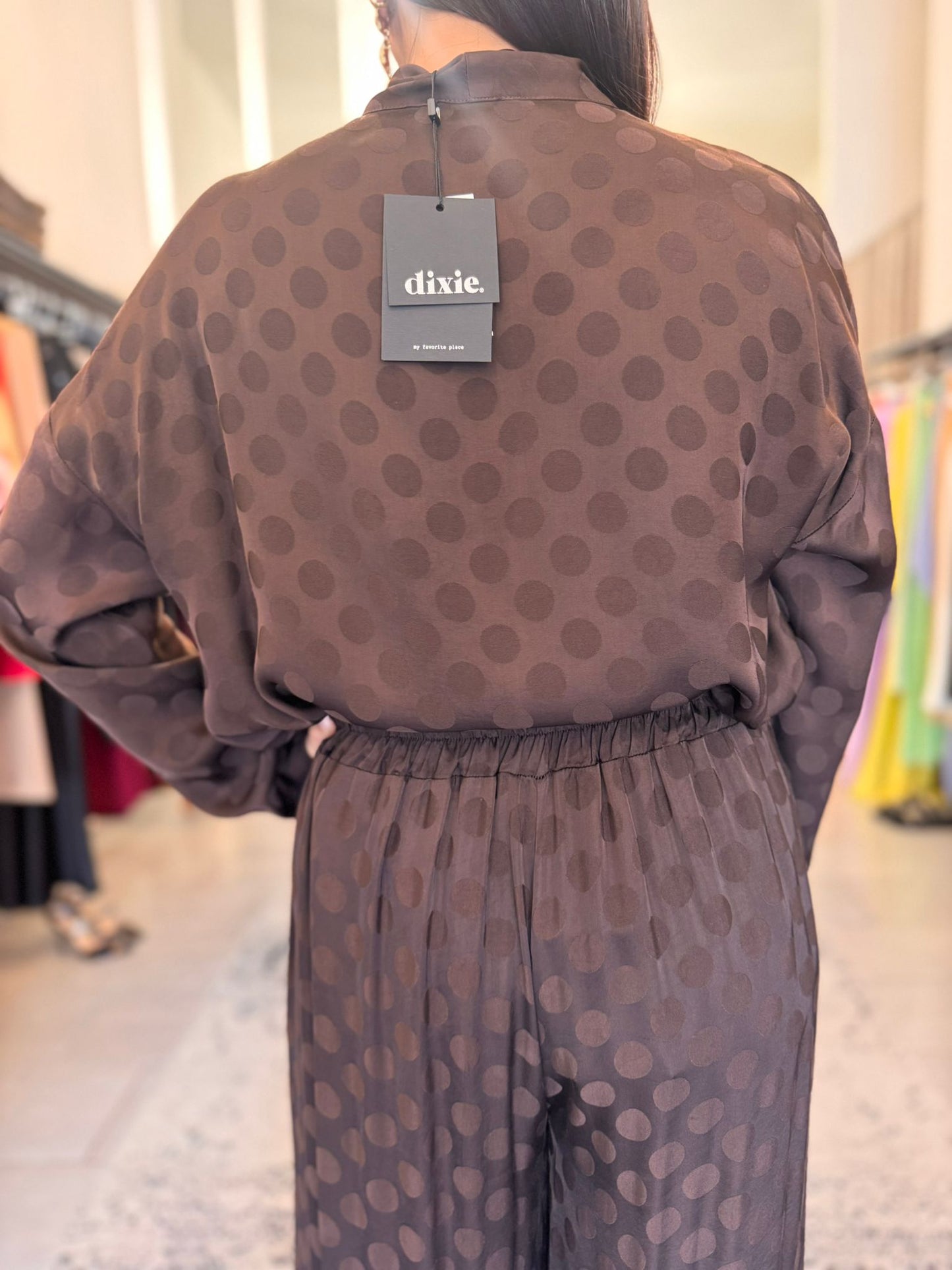 Camicia Dixie con pois tono su tono