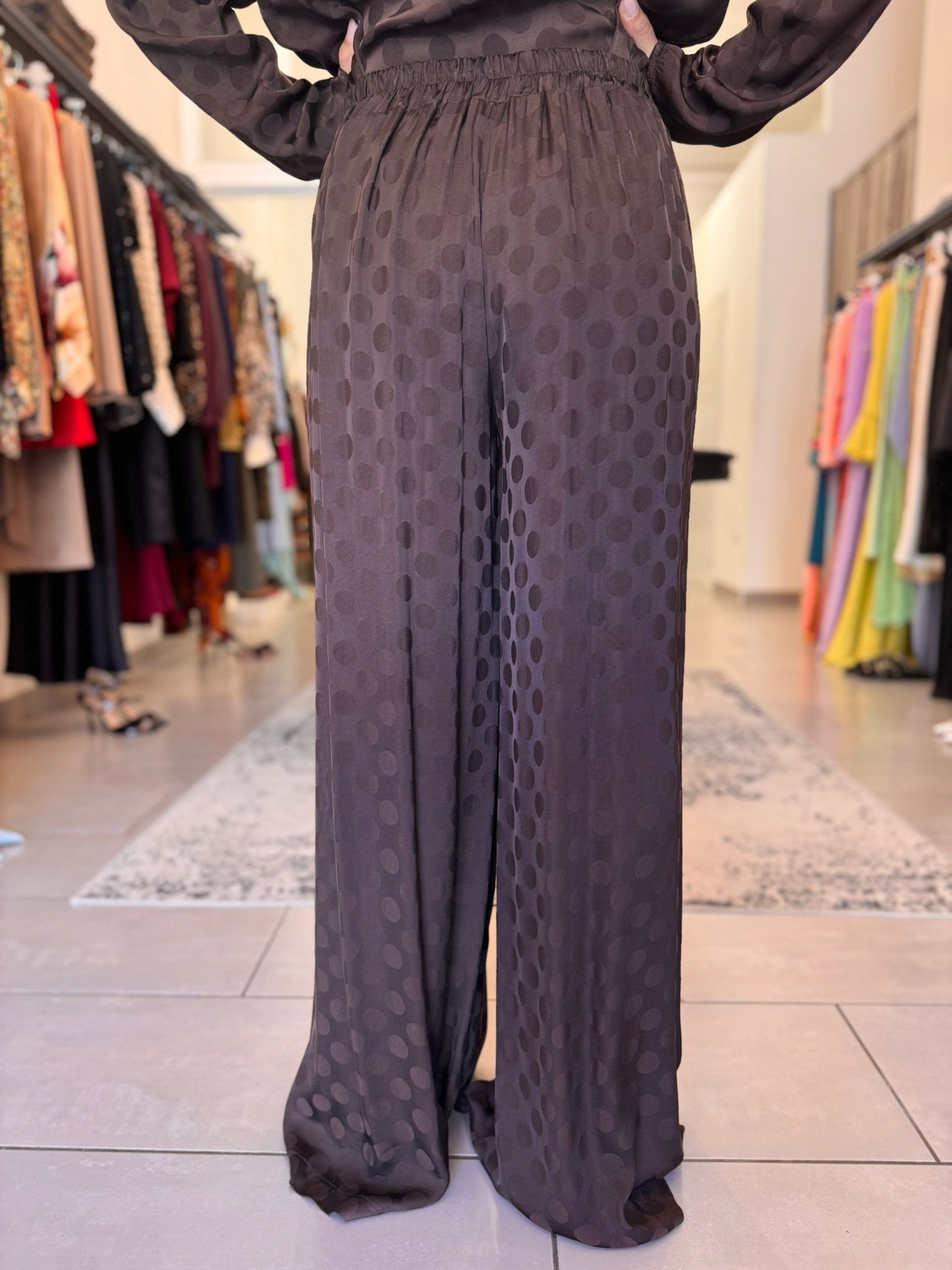 Pantalone Dixie con pois tono su tono