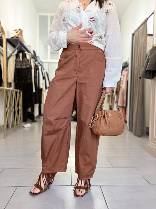 Pantalone Dixie marrone in cotone