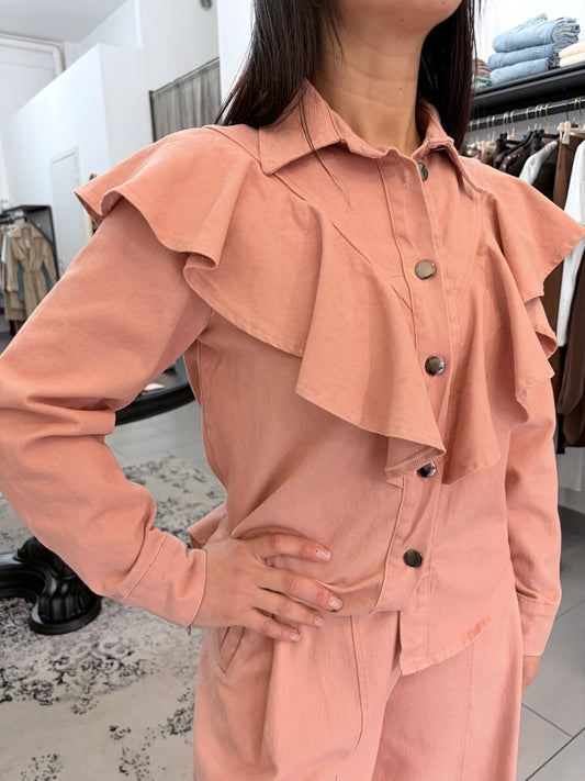 Camicia in jeans con rouge rosa Saiph