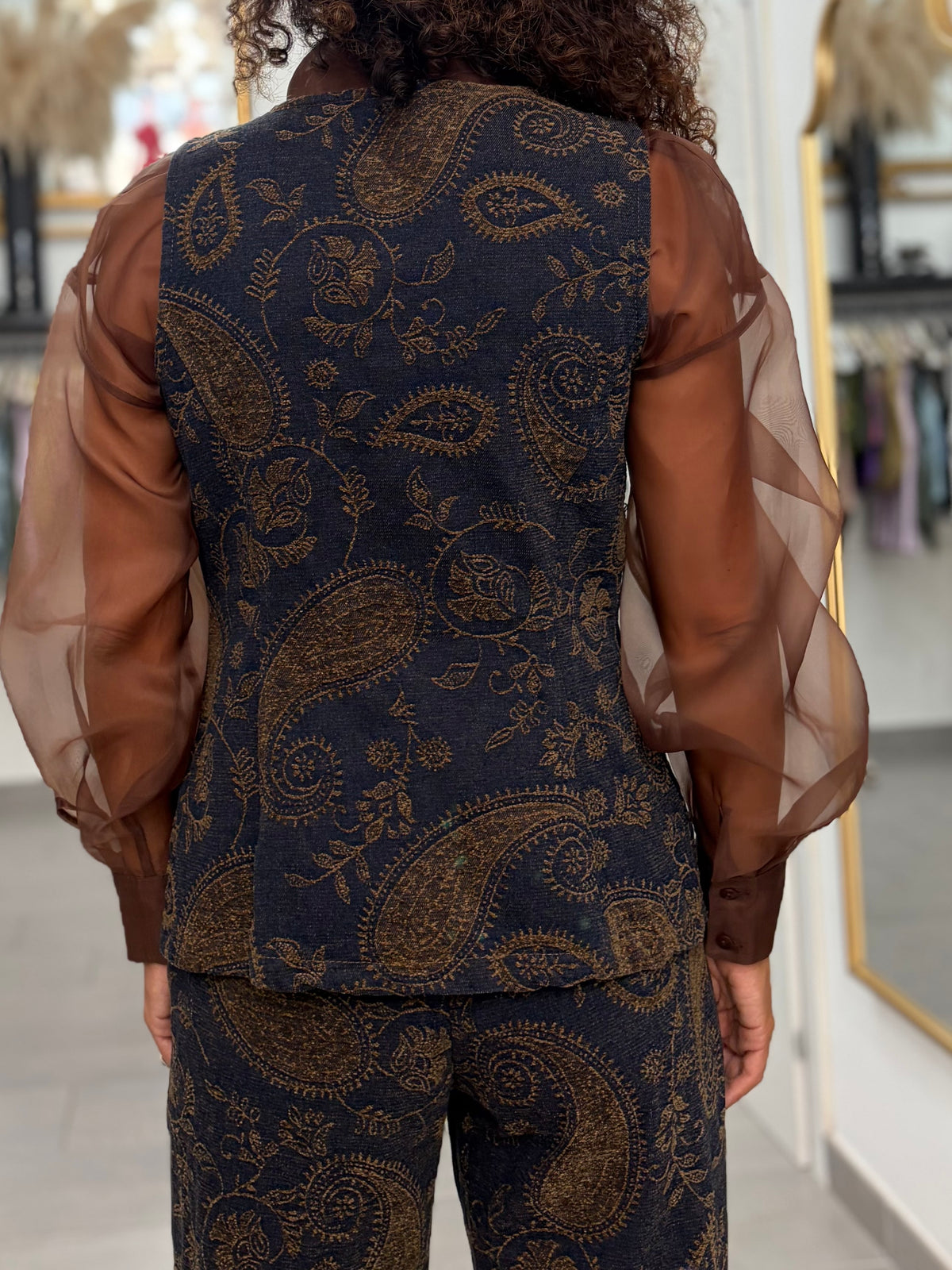 Gilet damascato Denim