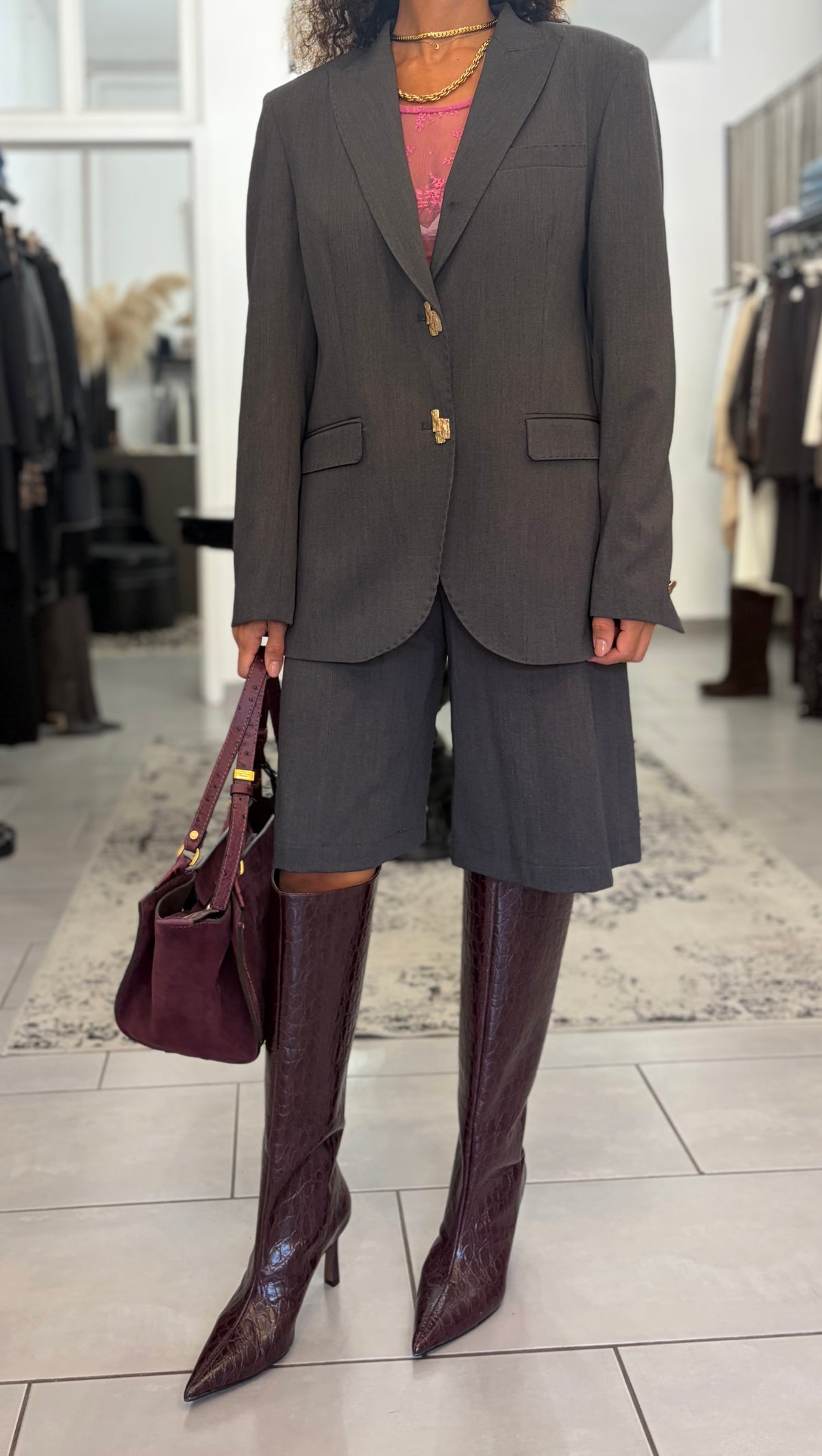Bermuda sartoriali vita alta grigio Silence