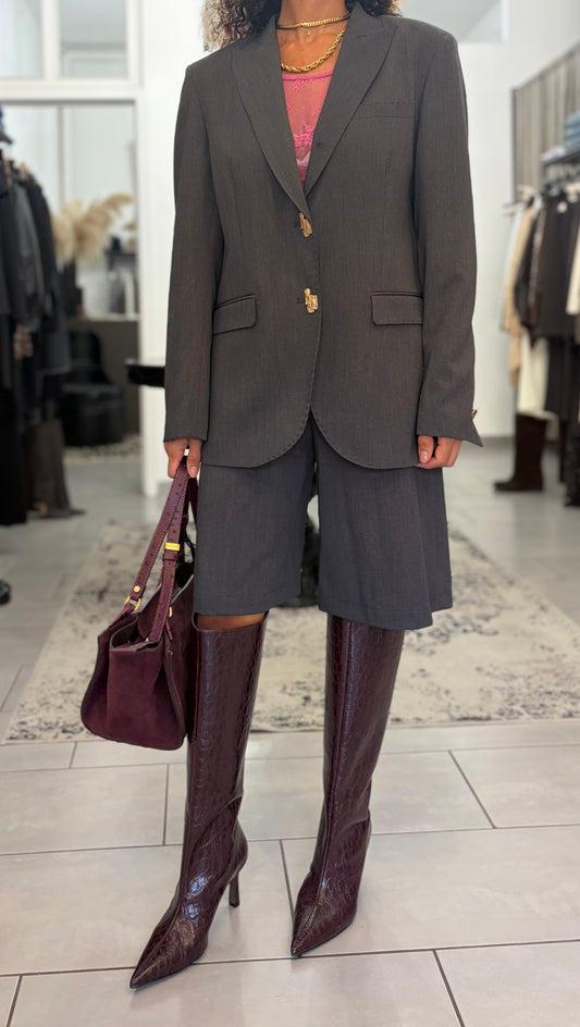 Bermuda sartoriali vita alta grigio Silence