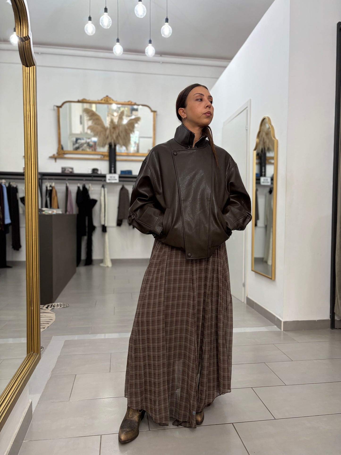 Bomber oversize moro Eleh ecopelle
