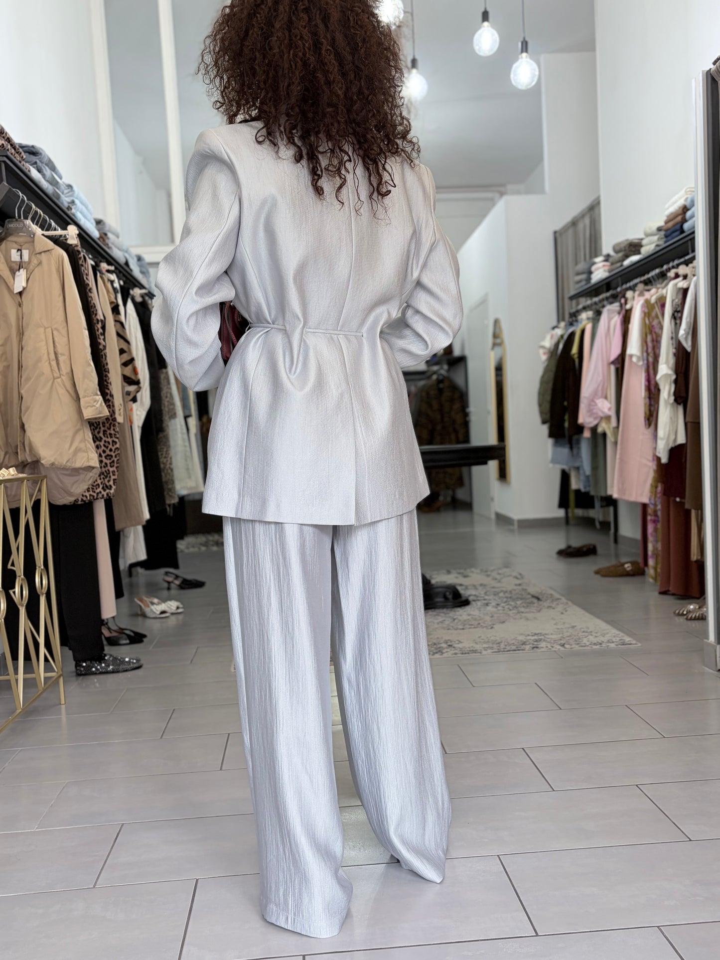 Pantalone celeste perlato Eleh