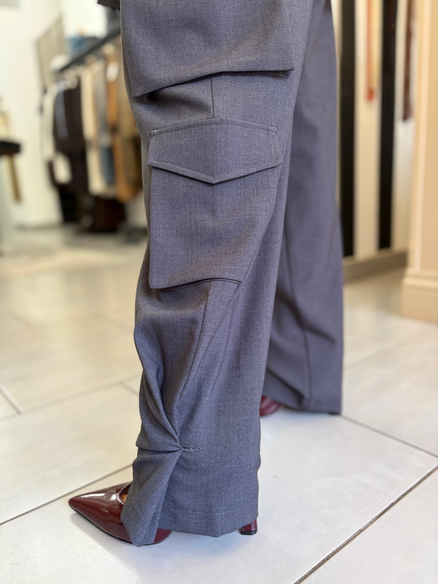 Pantalone cargo grigio Dixie