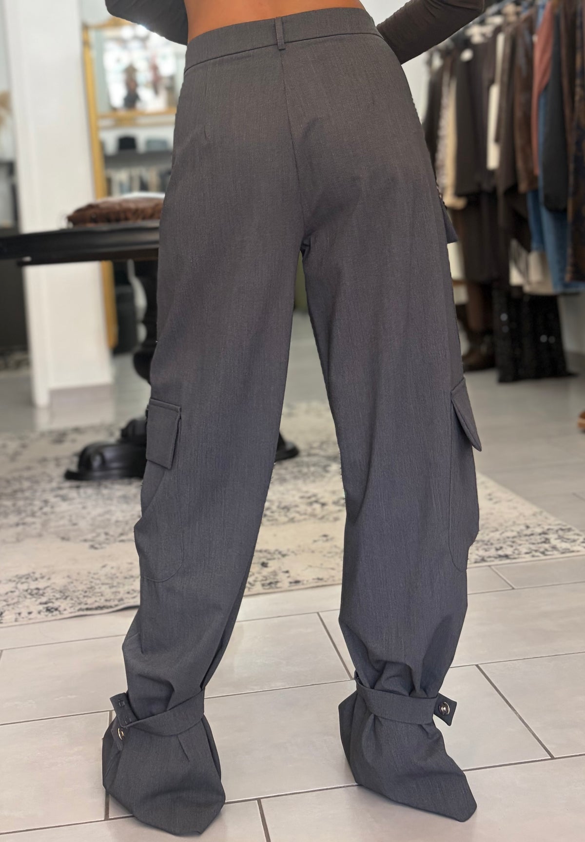Pantaloni cargo sartoriali grigi Silence Limited
