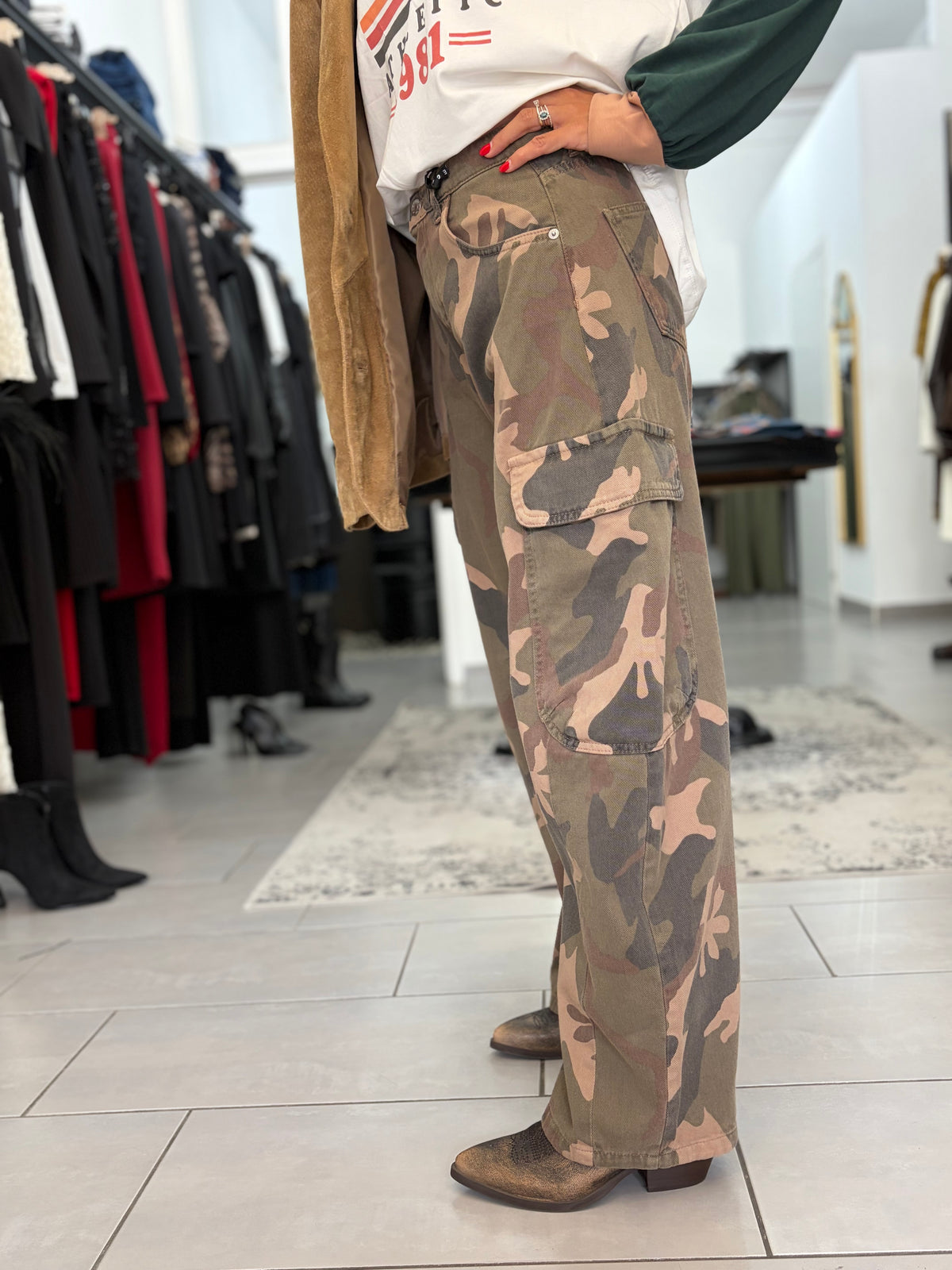 Pantalone cargo Haeveone militare