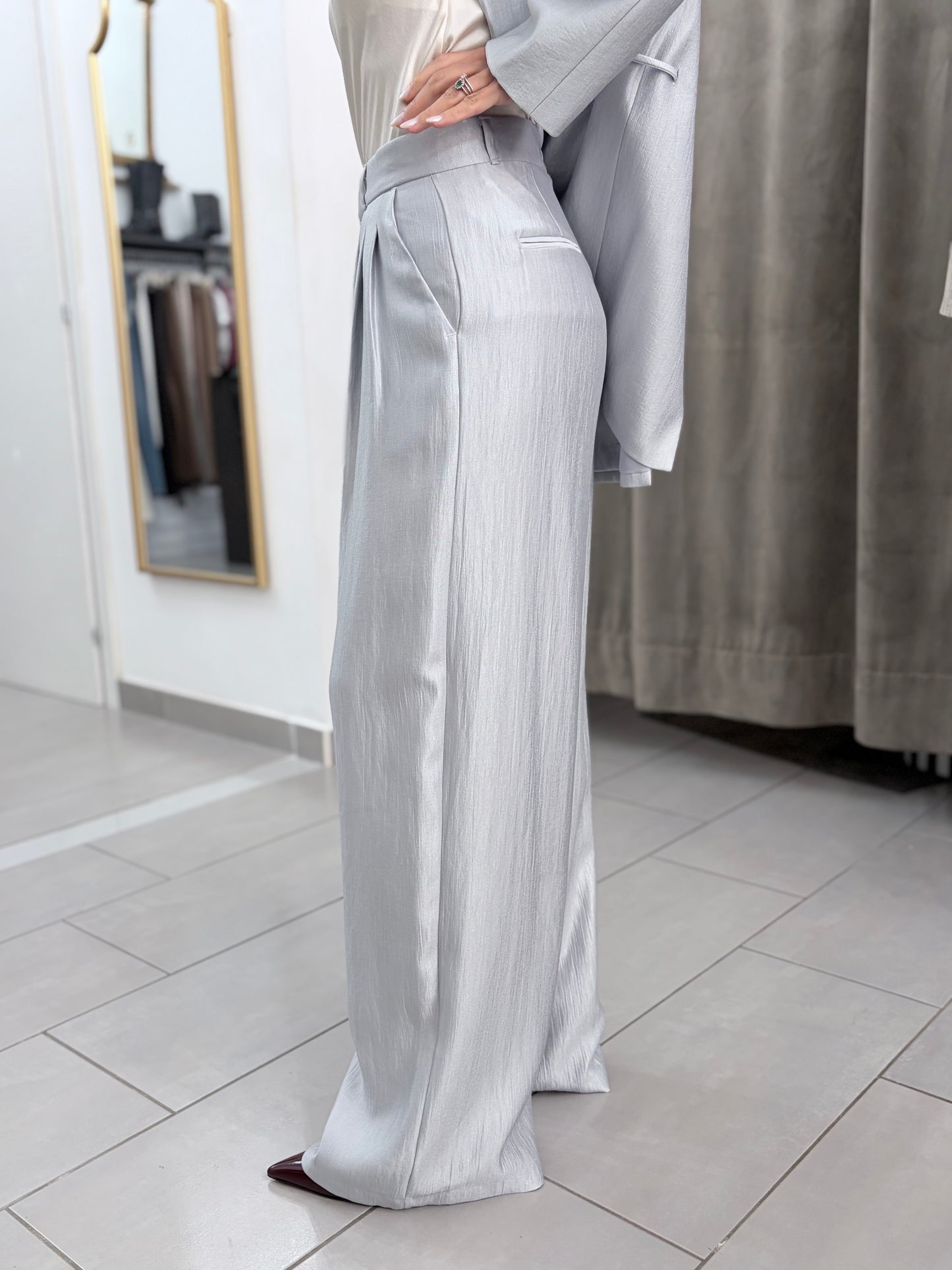 Pantalone celeste perlato Eleh