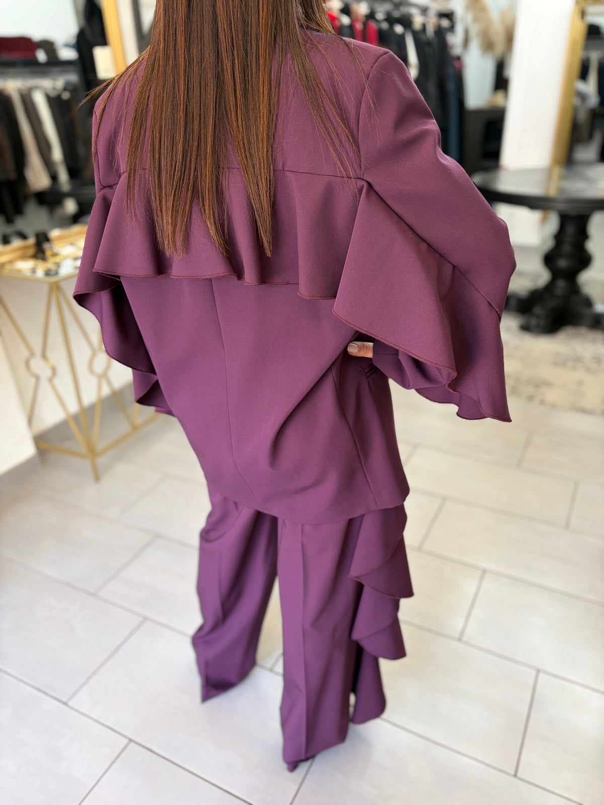 Blazer monopetto Vicolo over con volant sulla schiena