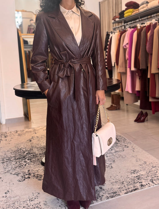 Trench ecopelle bordeaux
