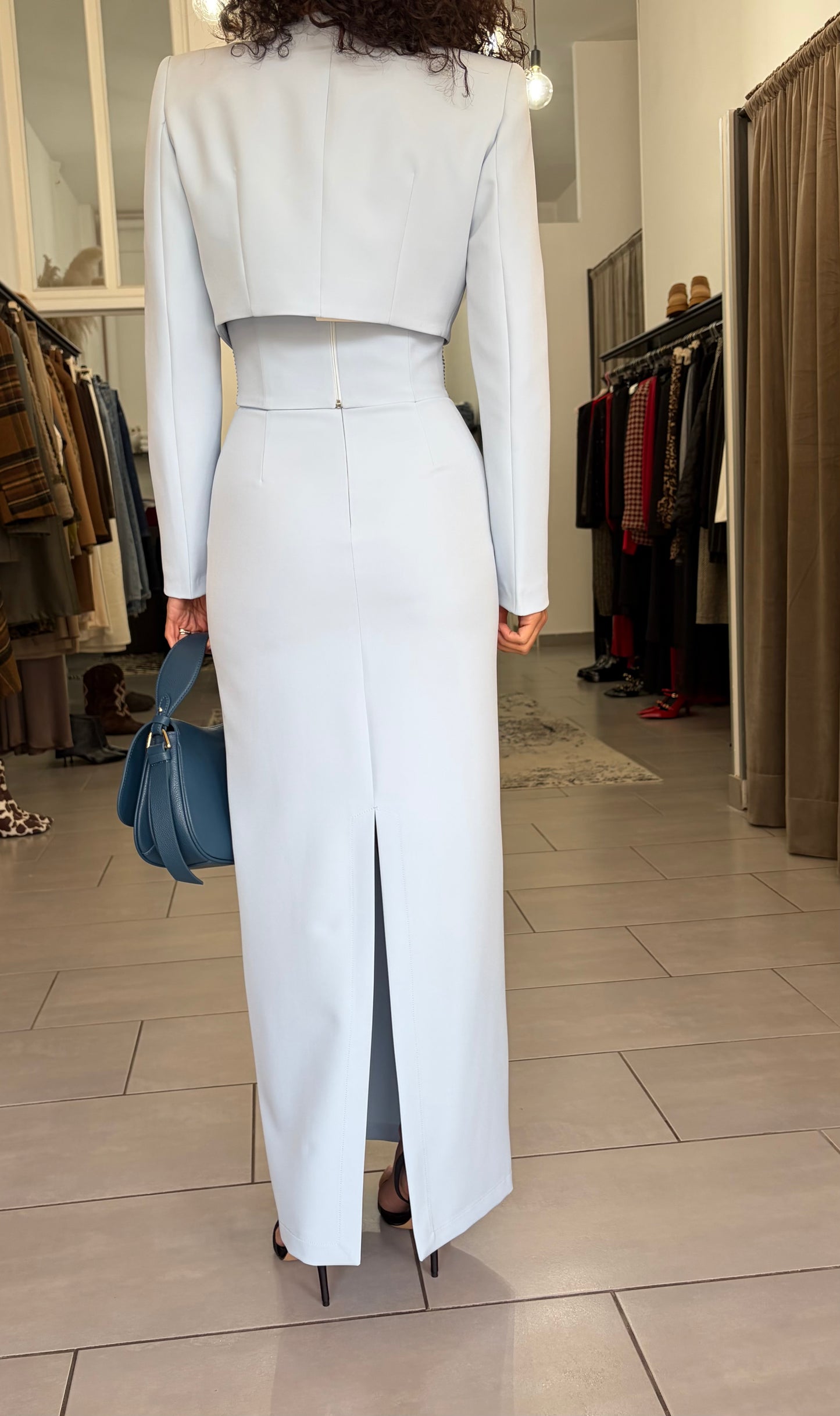 Gonna a tubino celeste Silence